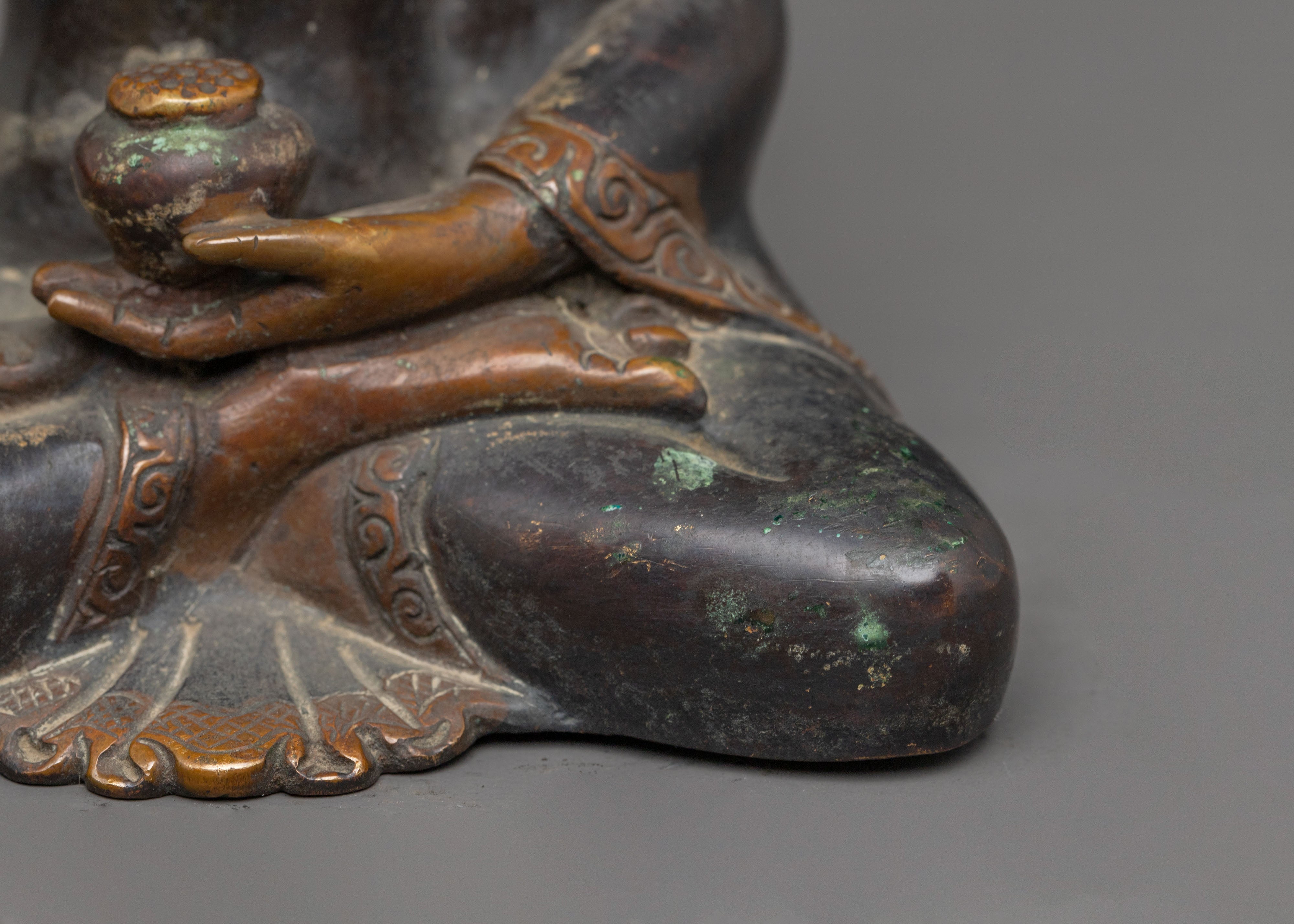 Handcrafted Shakyamuni Buddha Oxidized Copper Statue | Gautama Buddha Artwork