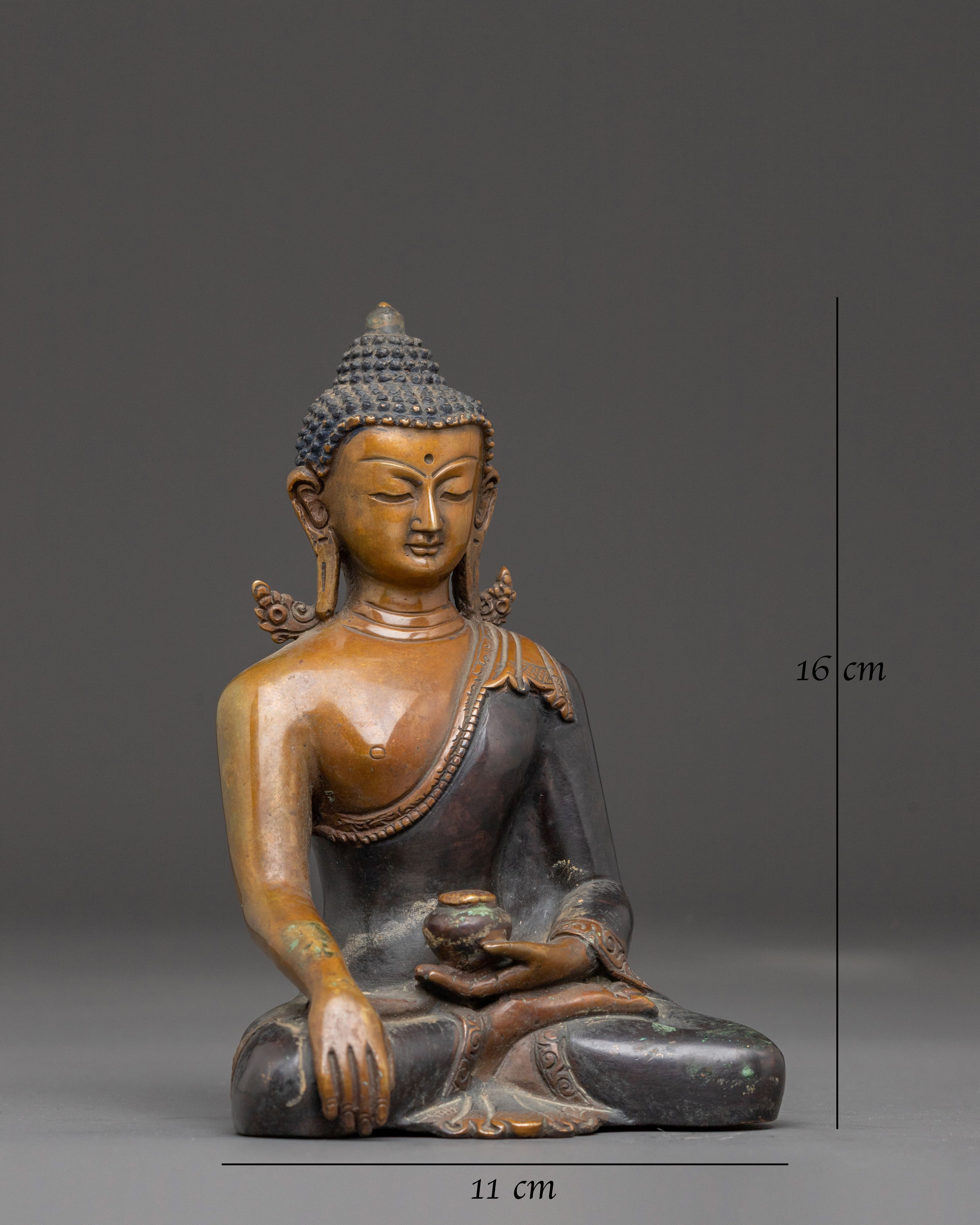 Handcrafted Shakyamuni Buddha Oxidized Copper Statue | Gautama Buddha Artwork