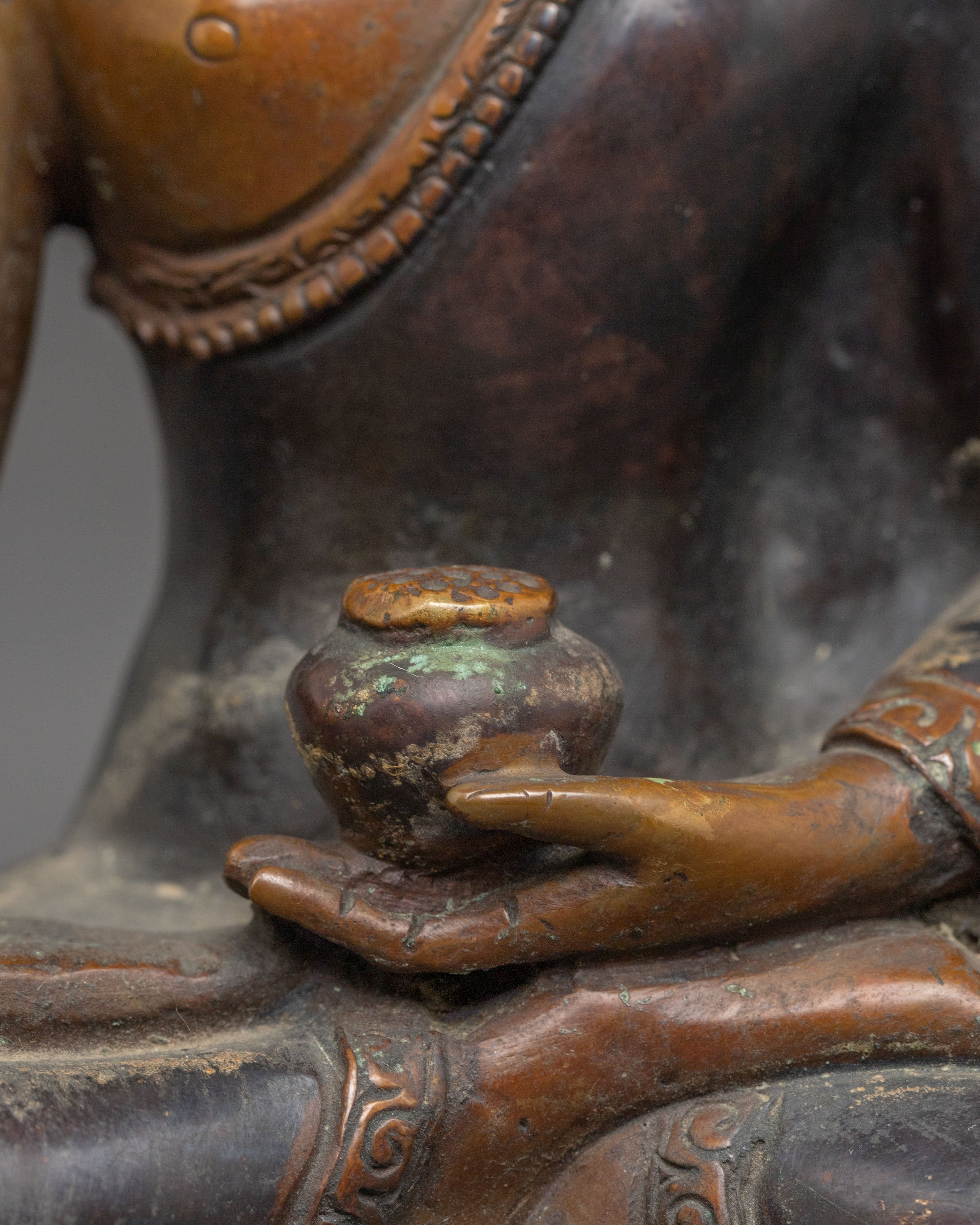 Handcrafted Shakyamuni Buddha Oxidized Copper Statue | Gautama Buddha Artwork