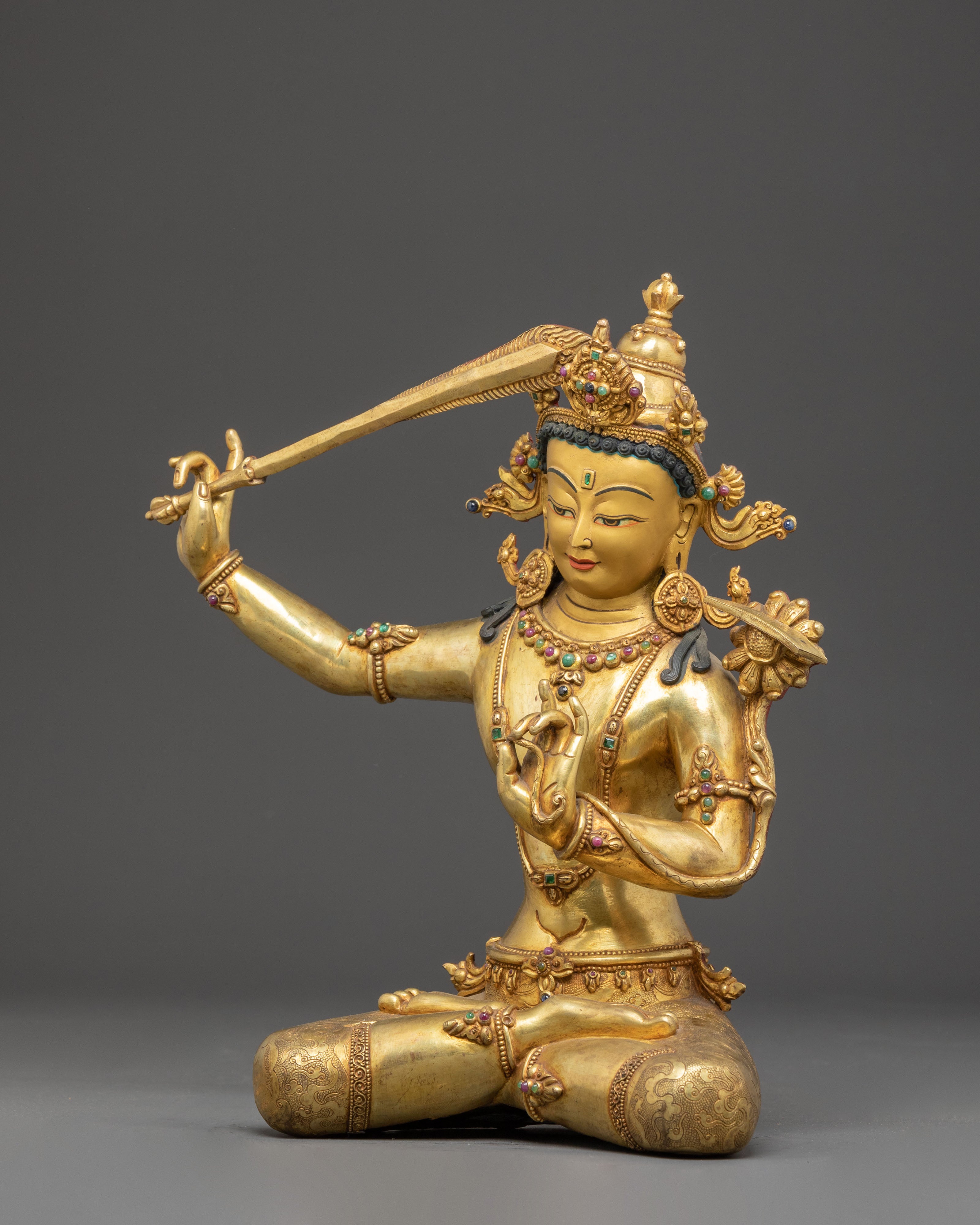 Manjushri Bodhisattva Radiant Statue | Spiritual Decor Icon