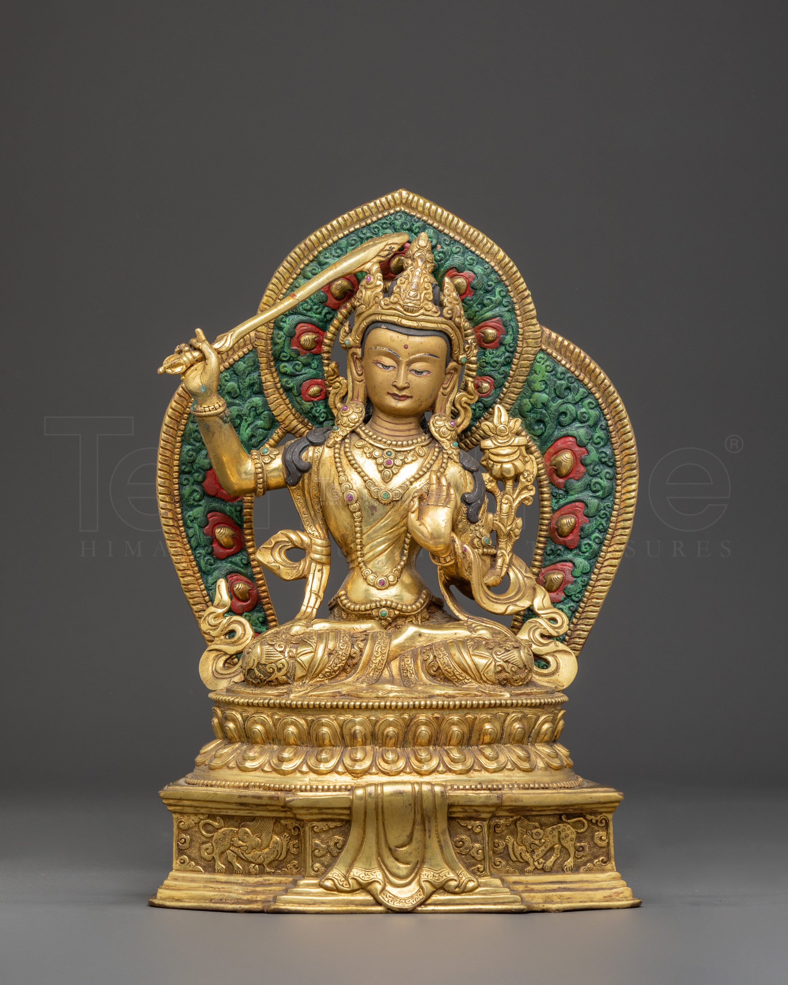 Manjushri Bodhisattva Copper Figurine | Himalayan Wisdom Deity
