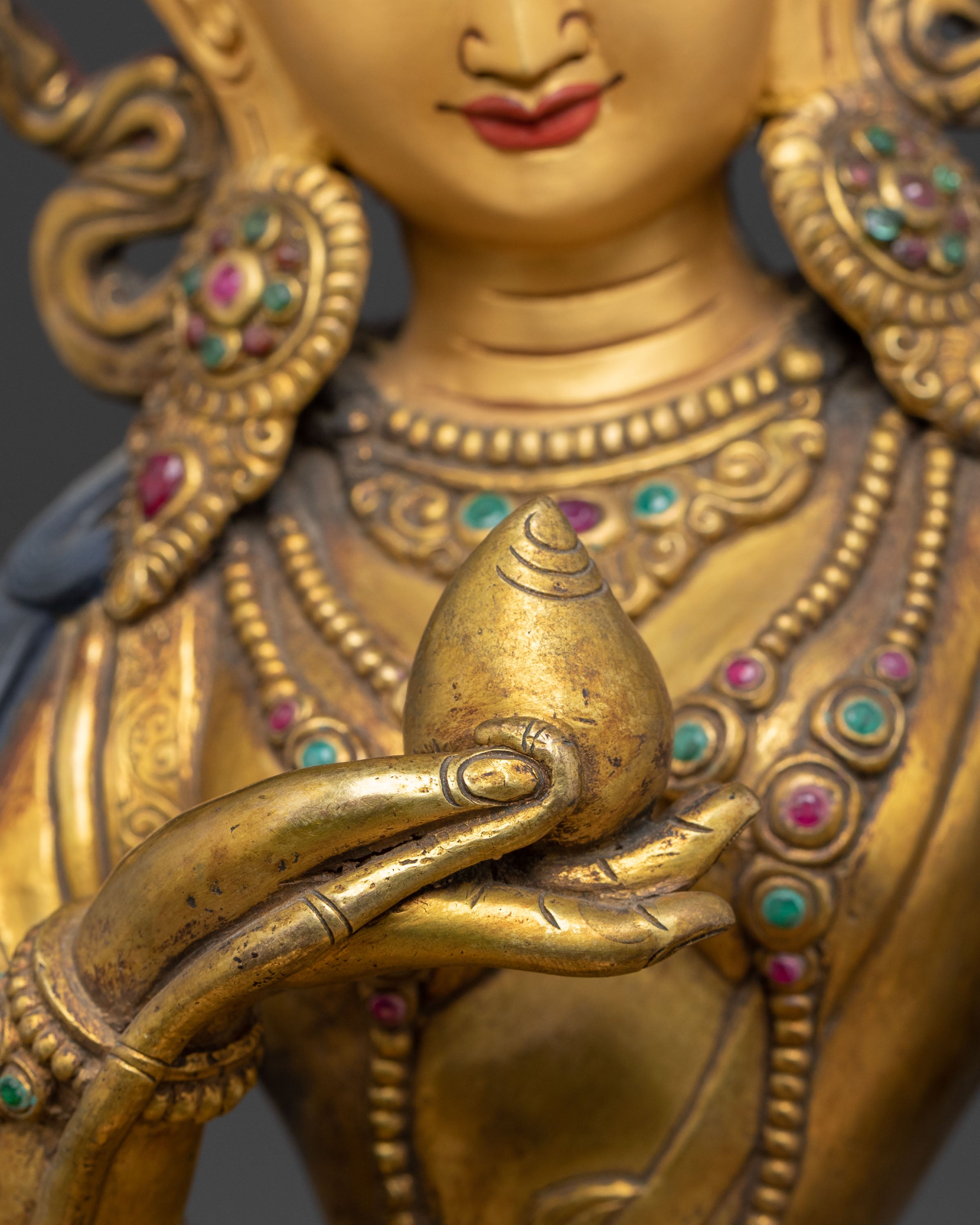 Golden Statue of Bodhisattva Ksitigarbha | Buddhist Protector