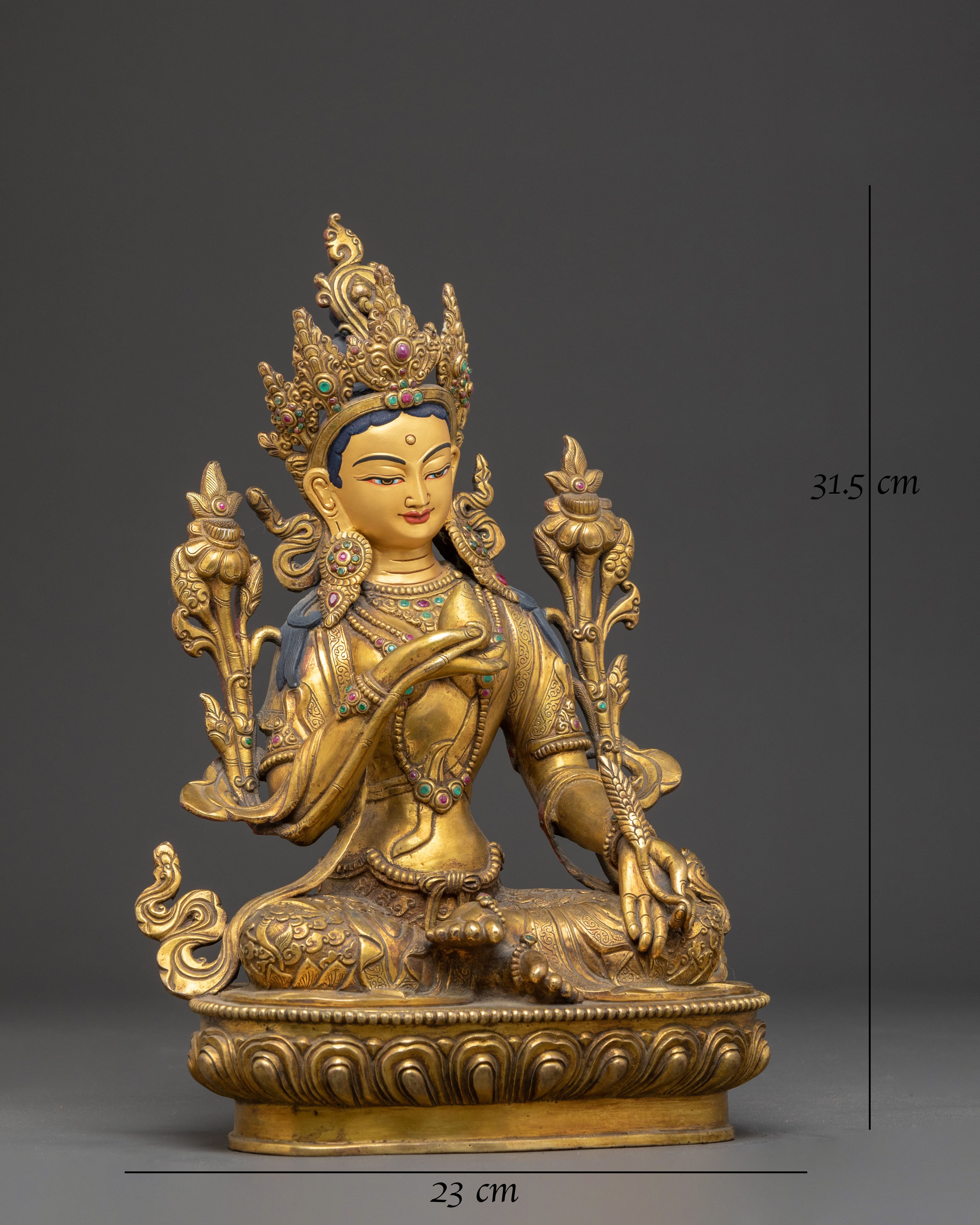 Golden Statue of Bodhisattva Ksitigarbha | Buddhist Protector