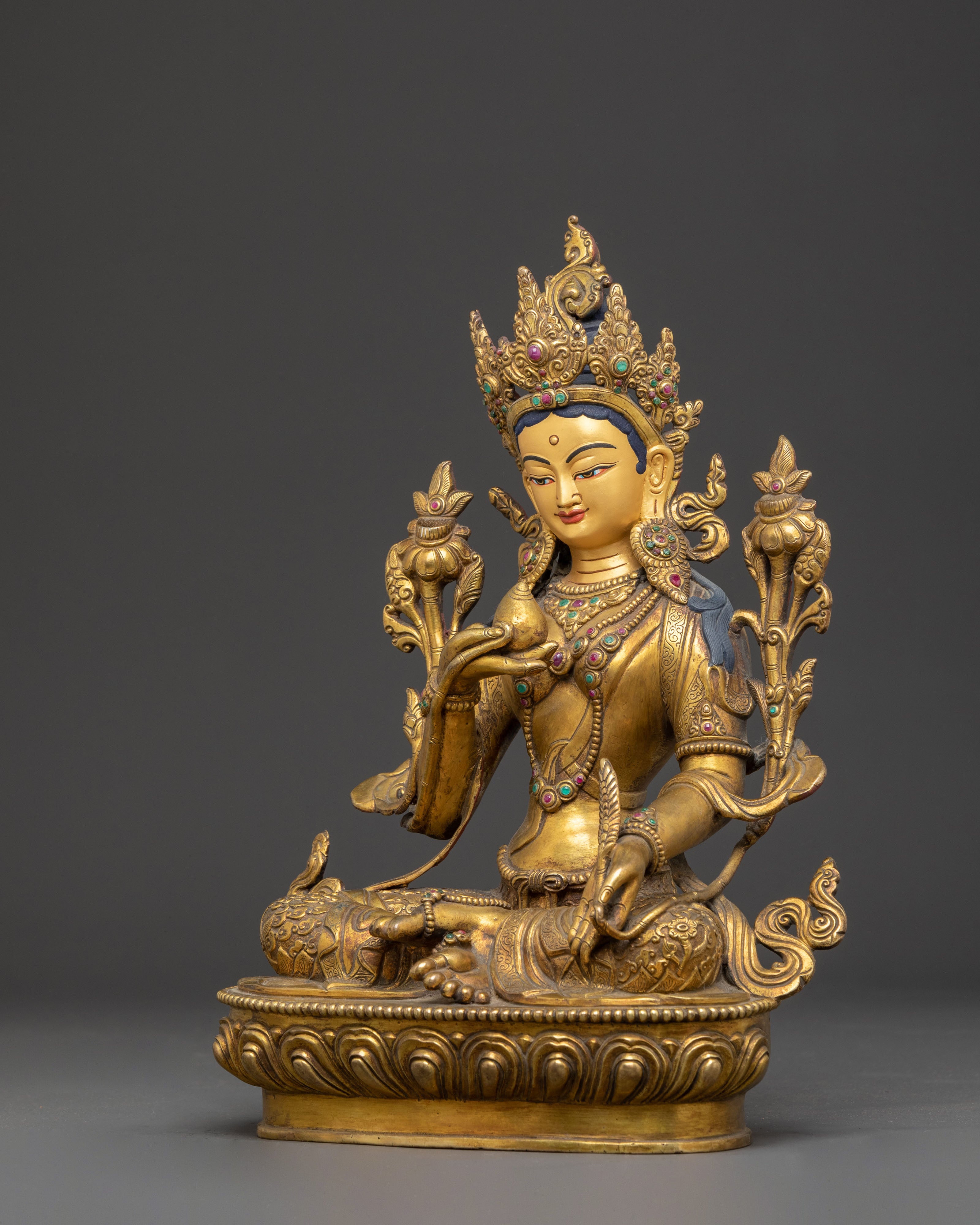 Golden Statue of Bodhisattva Ksitigarbha | Buddhist Protector