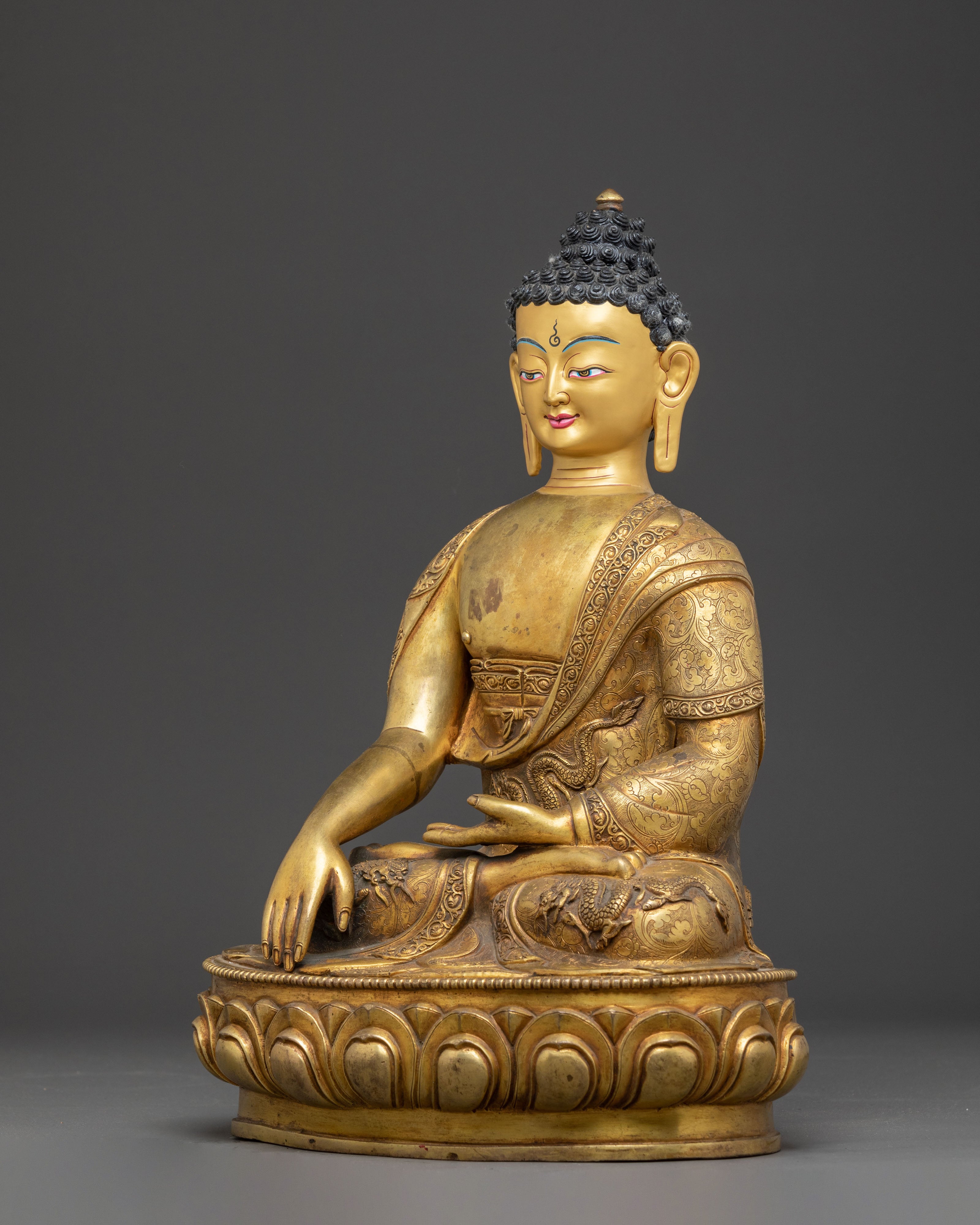 Enlightened Buddha Gautama Golden Copper Statue | Founder of Buddhism