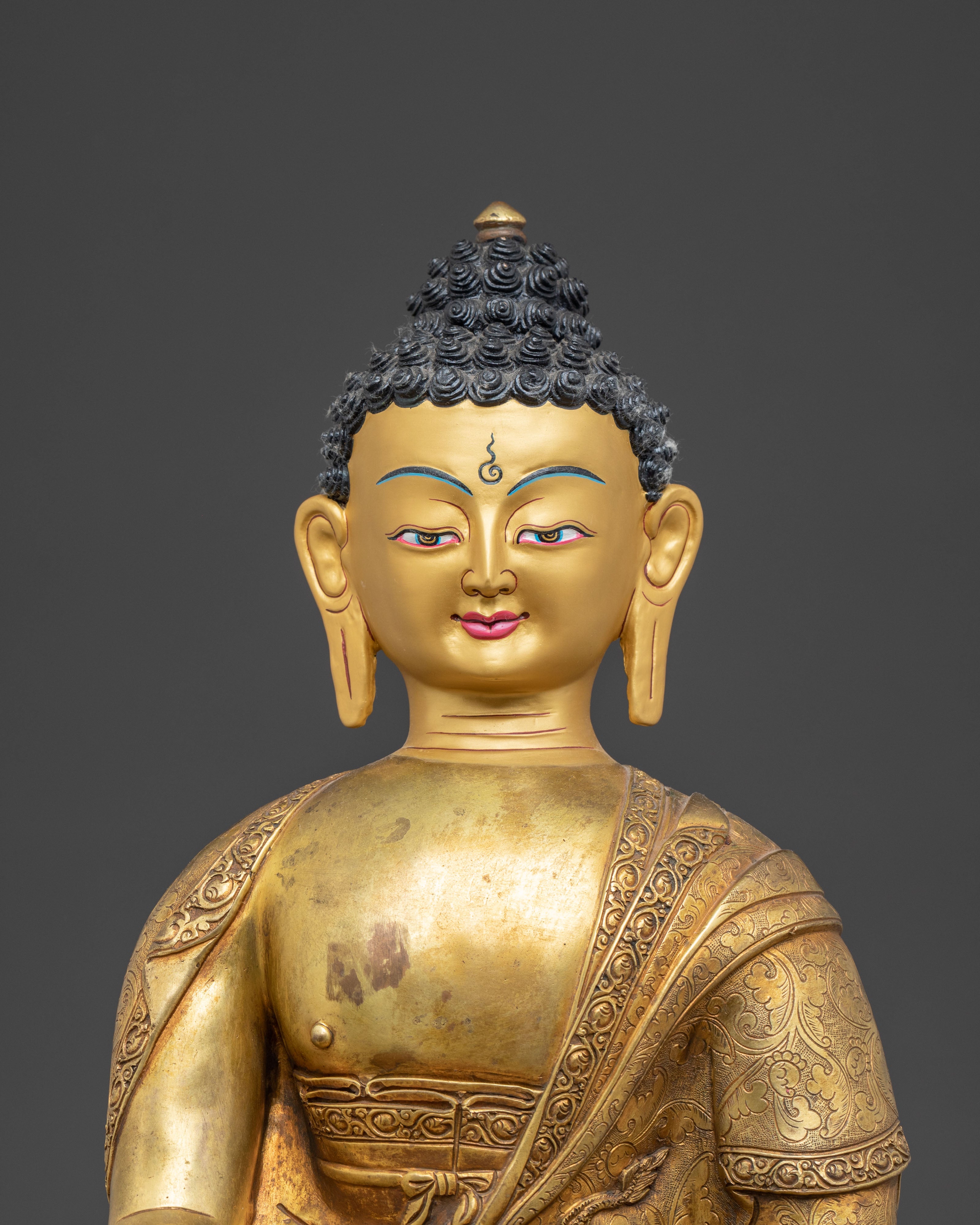 Enlightened Buddha Gautama Golden Copper Statue | Founder of Buddhism