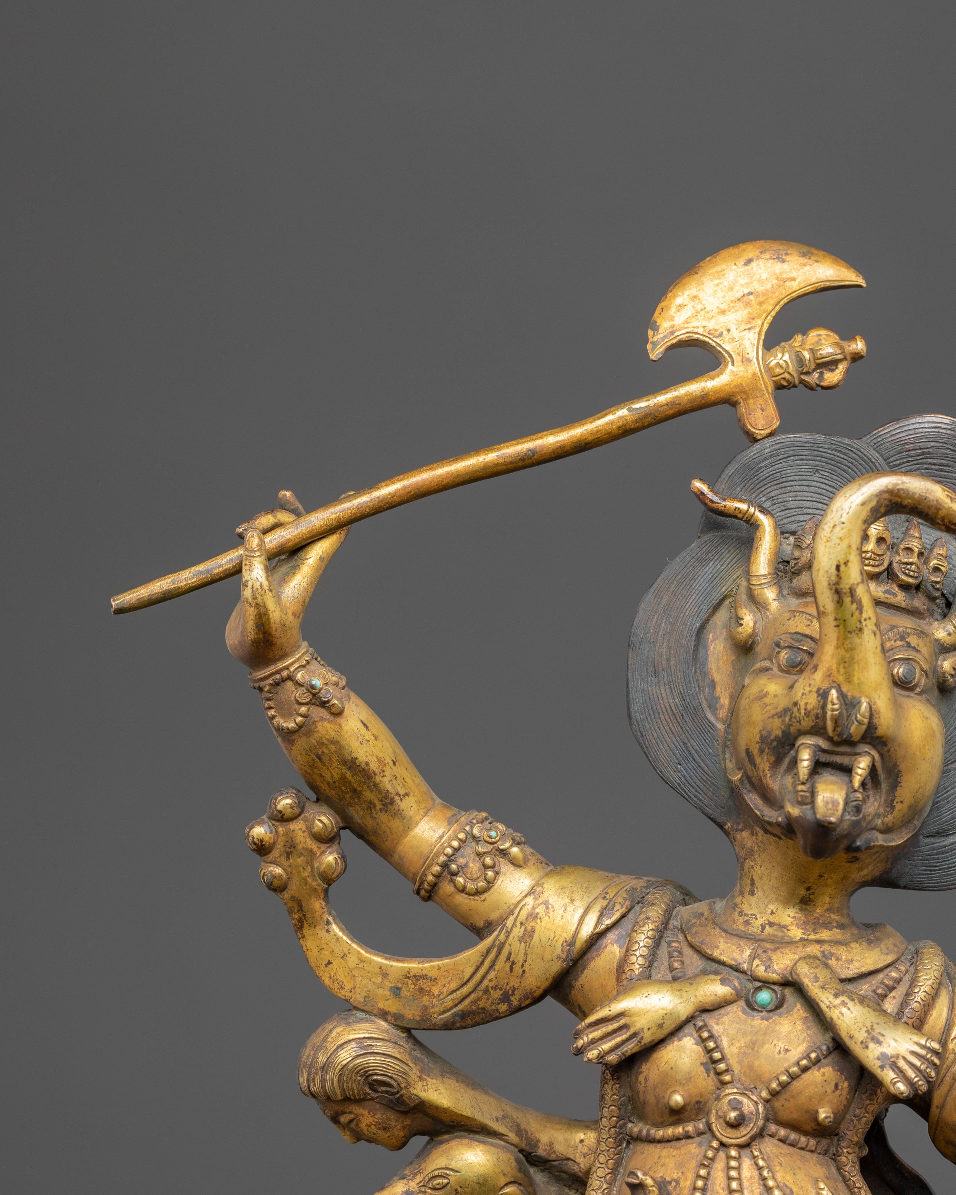 Handmade Makara Mukha Kila Statue | Symbol of Spiritual Protection