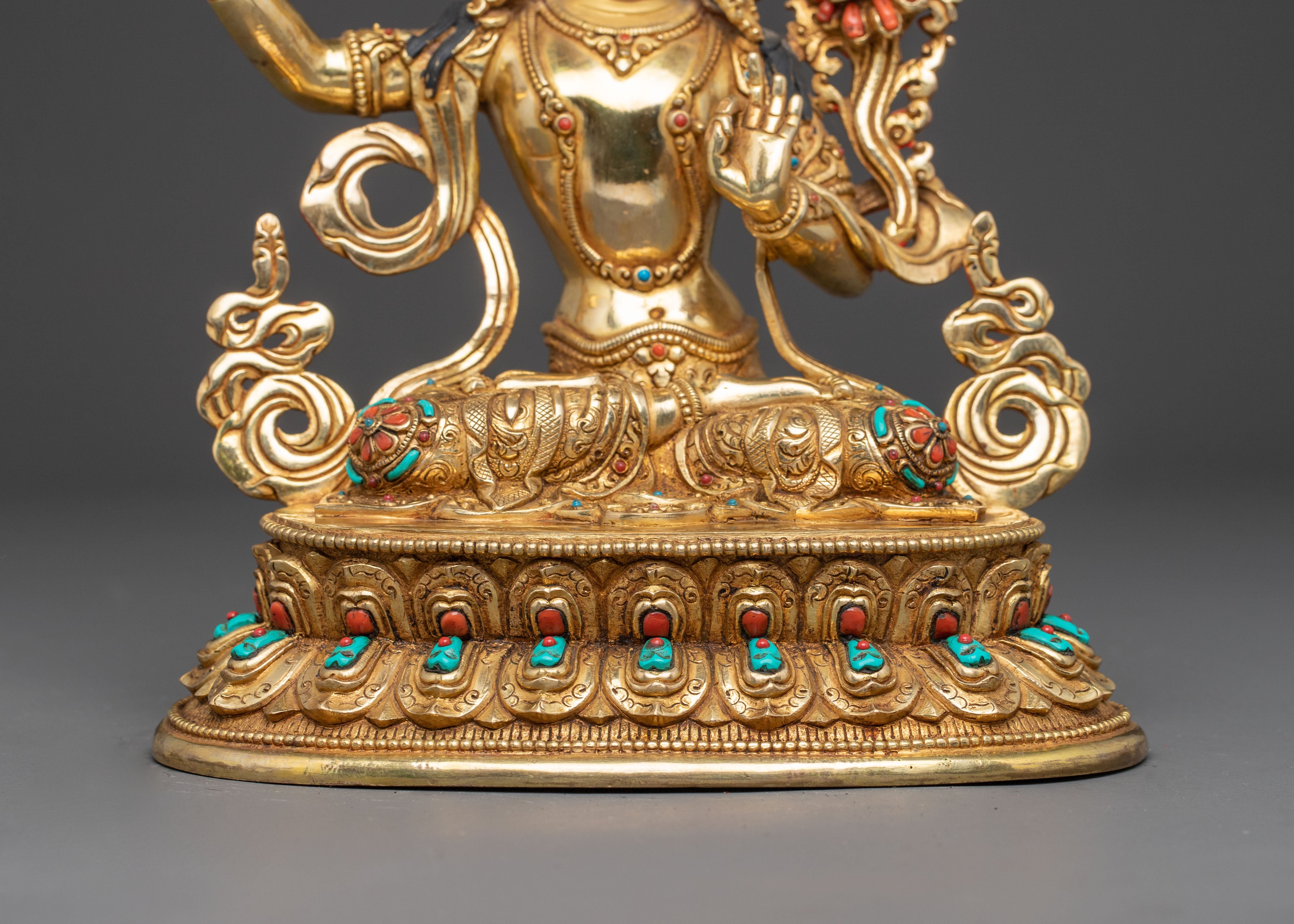 Wisdom Icon Manjushri Copper Statue | Meditation Decor