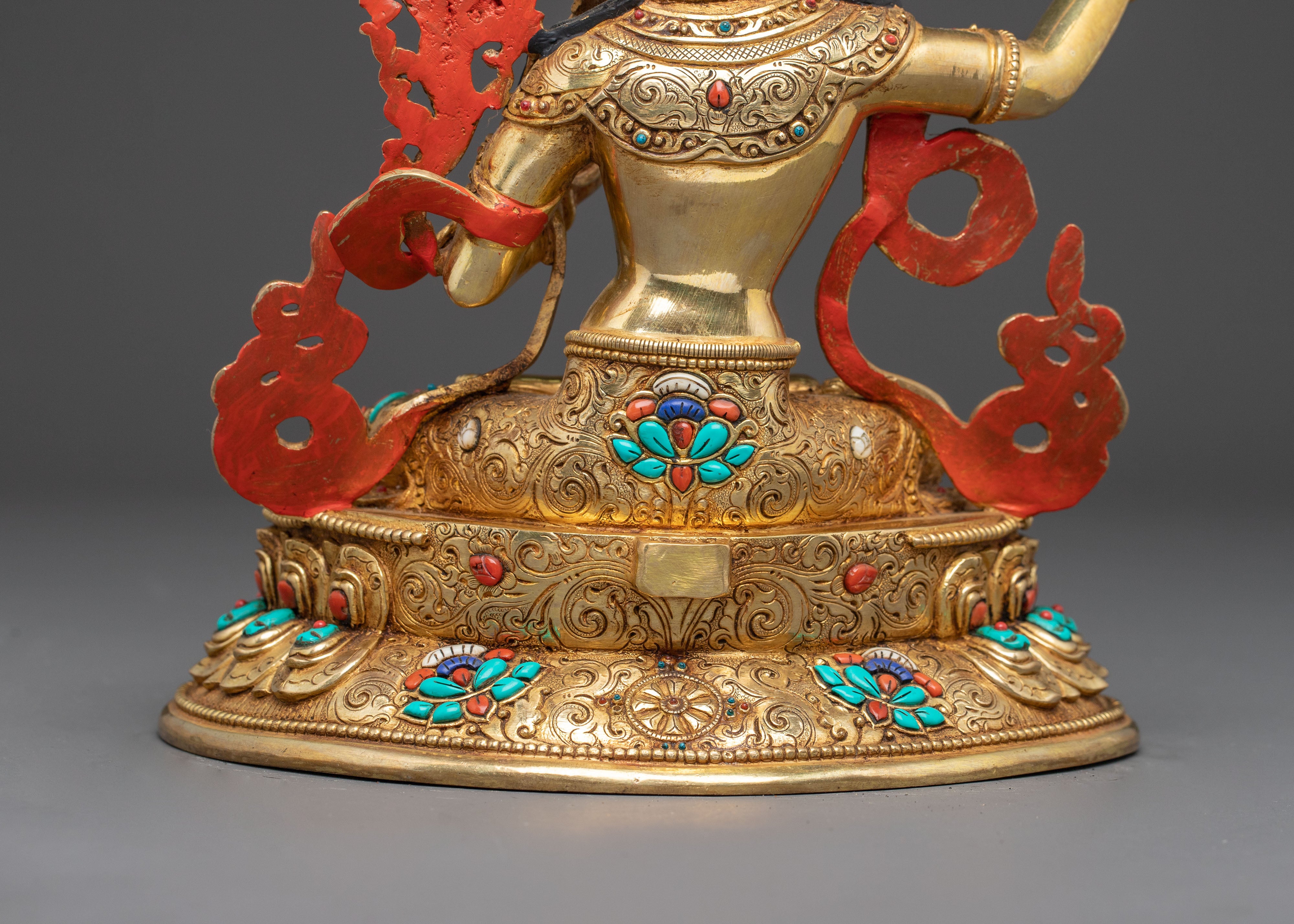 Wisdom Icon Manjushri Copper Statue | Meditation Decor