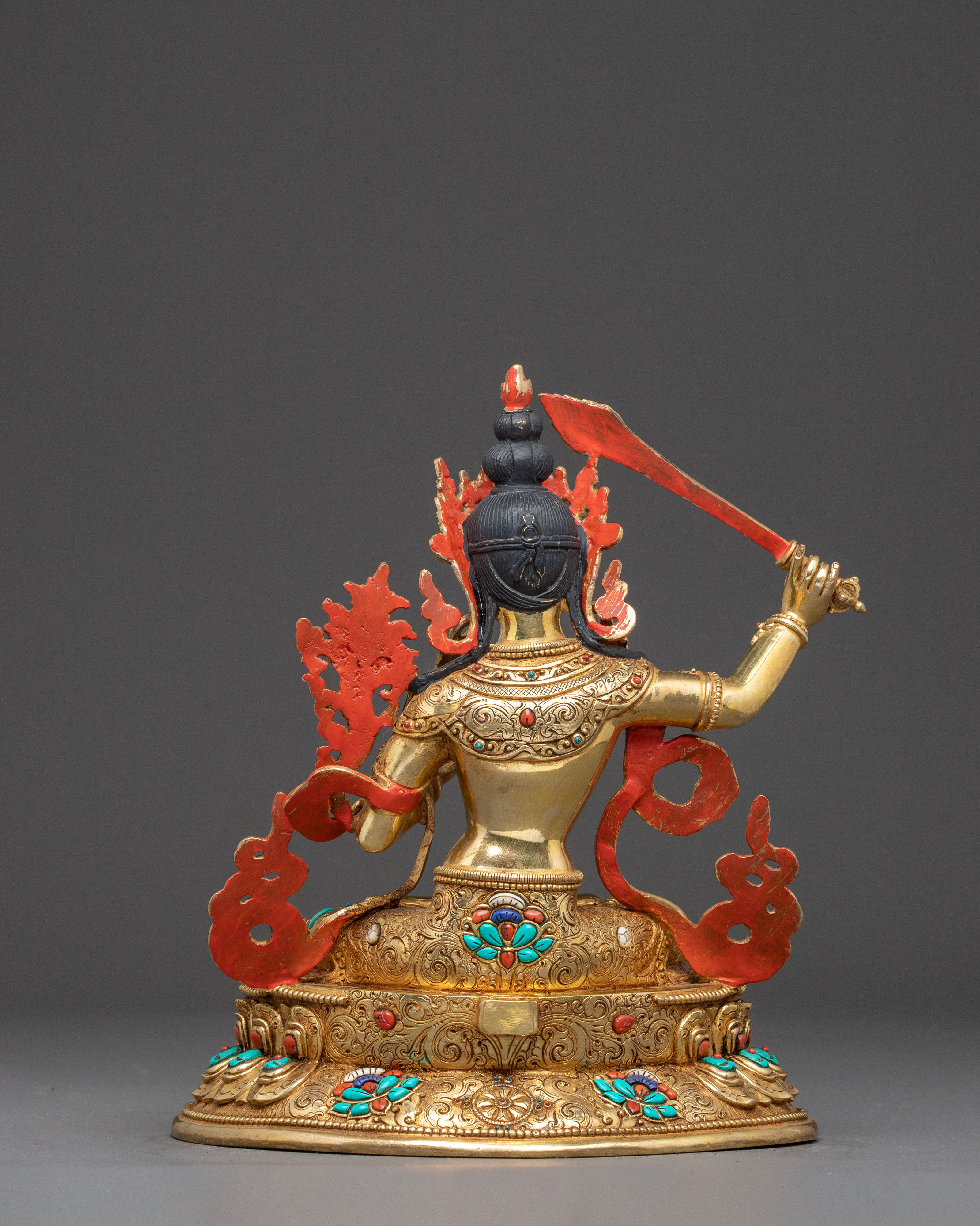 Wisdom Icon Manjushri Copper Statue | Meditation Decor