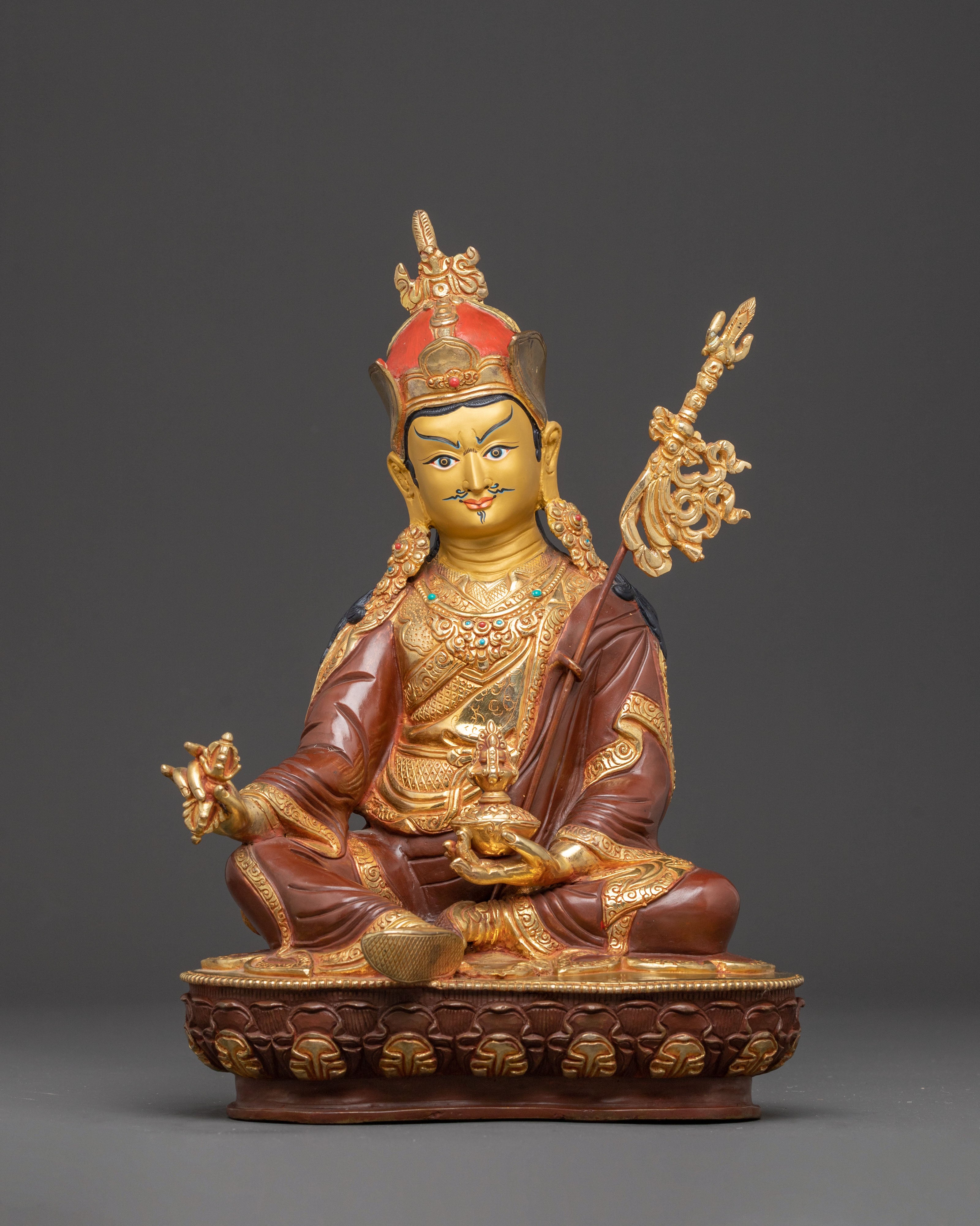 Golden Statue Set of Buddha Dharma and Sangha | Buddhist Spiritual Decor