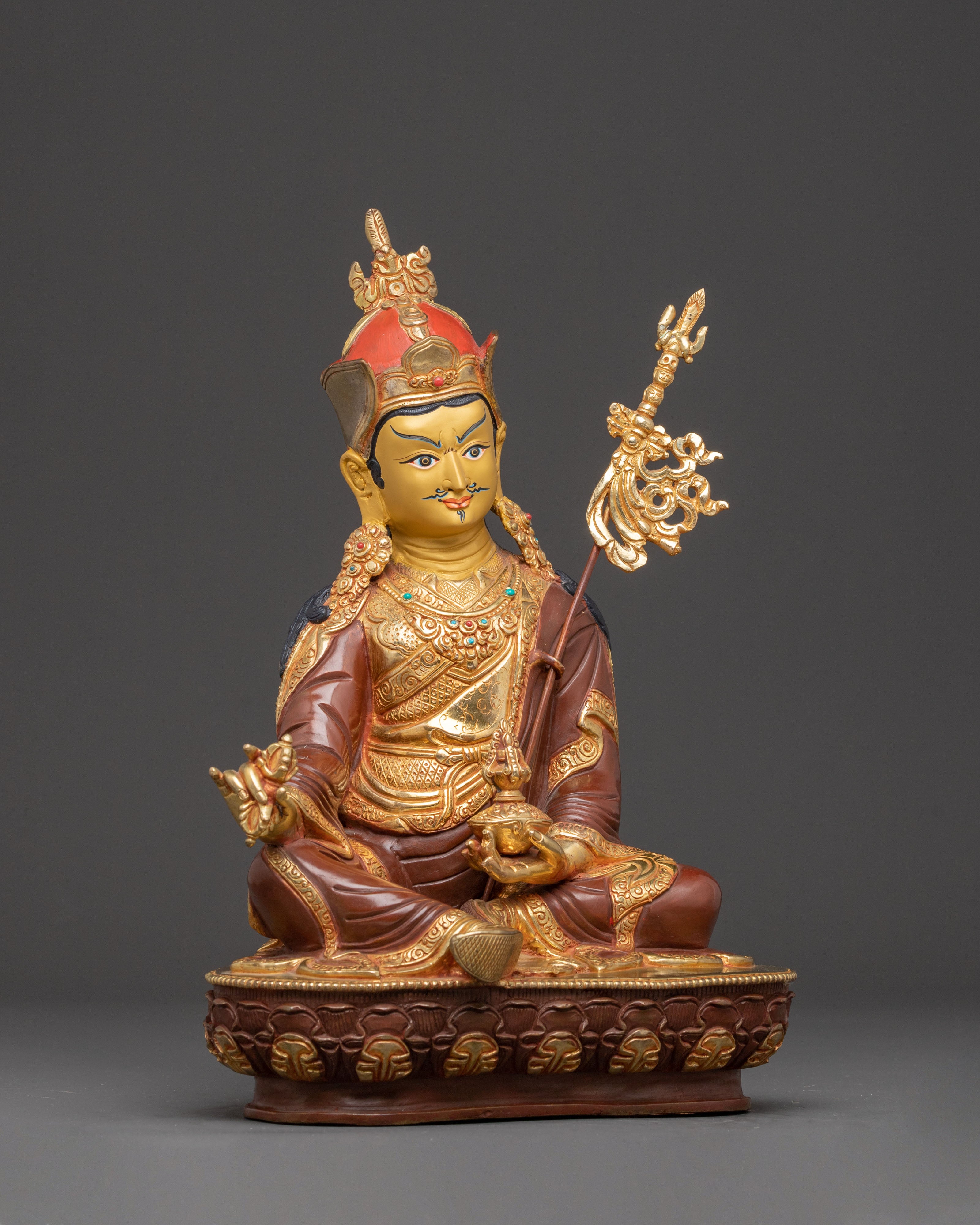 Golden Statue Set of Buddha Dharma and Sangha | Buddhist Spiritual Decor