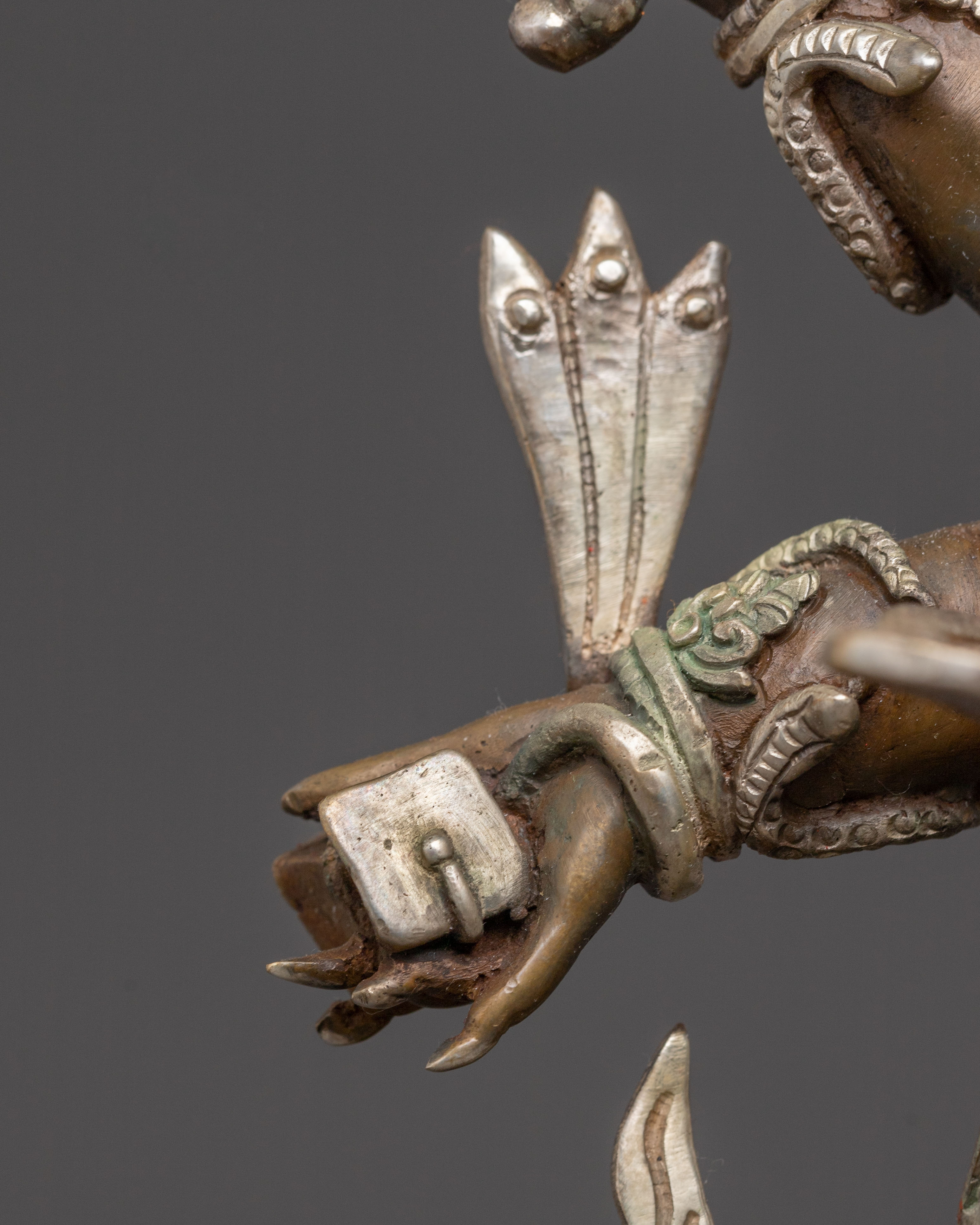 Handcrafted Six-Armed Mahakala Oxidized Statue | Protector of Dharma