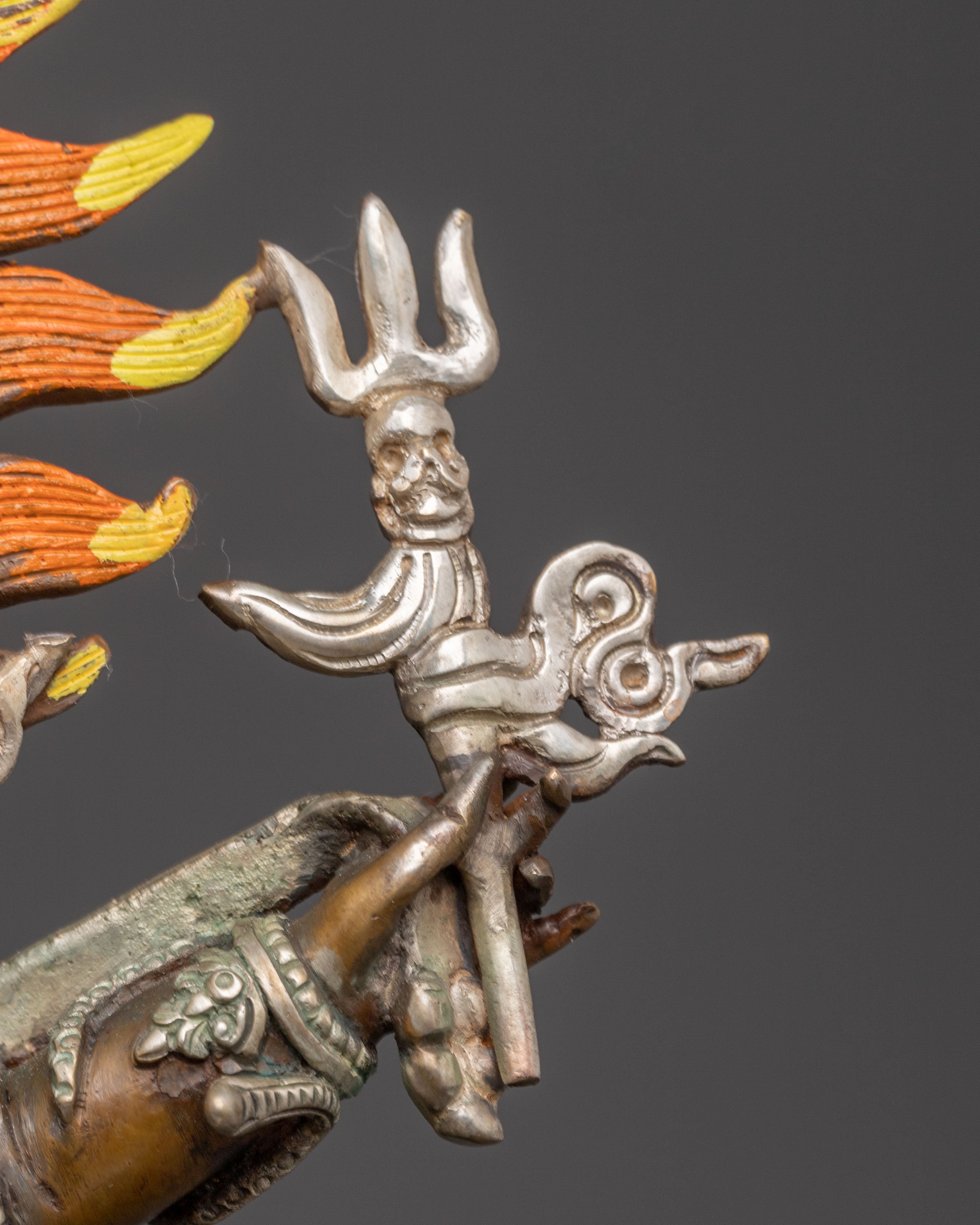 Handcrafted Six-Armed Mahakala Oxidized Statue | Protector of Dharma