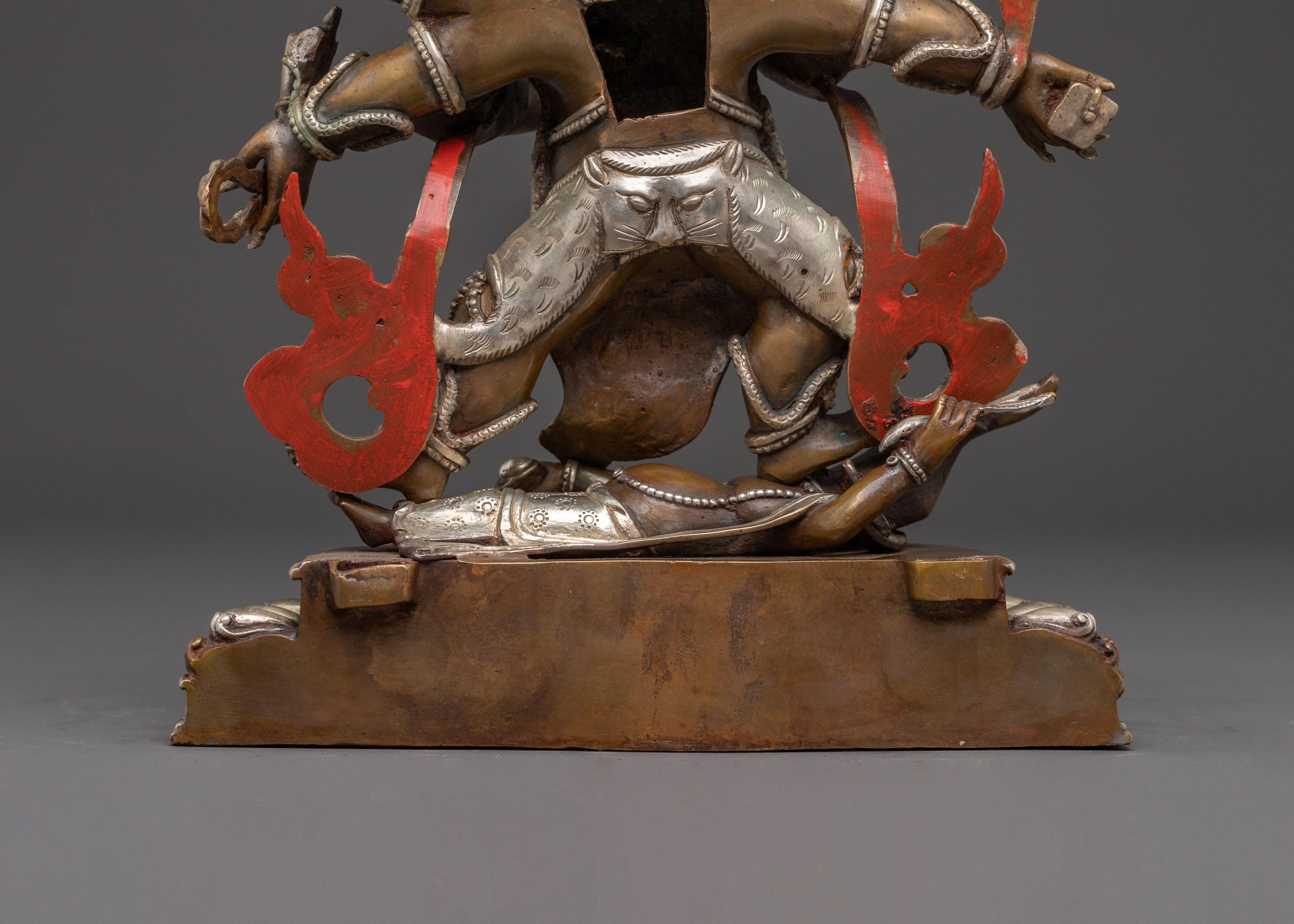 Handcrafted Six-Armed Mahakala Oxidized Statue | Protector of Dharma