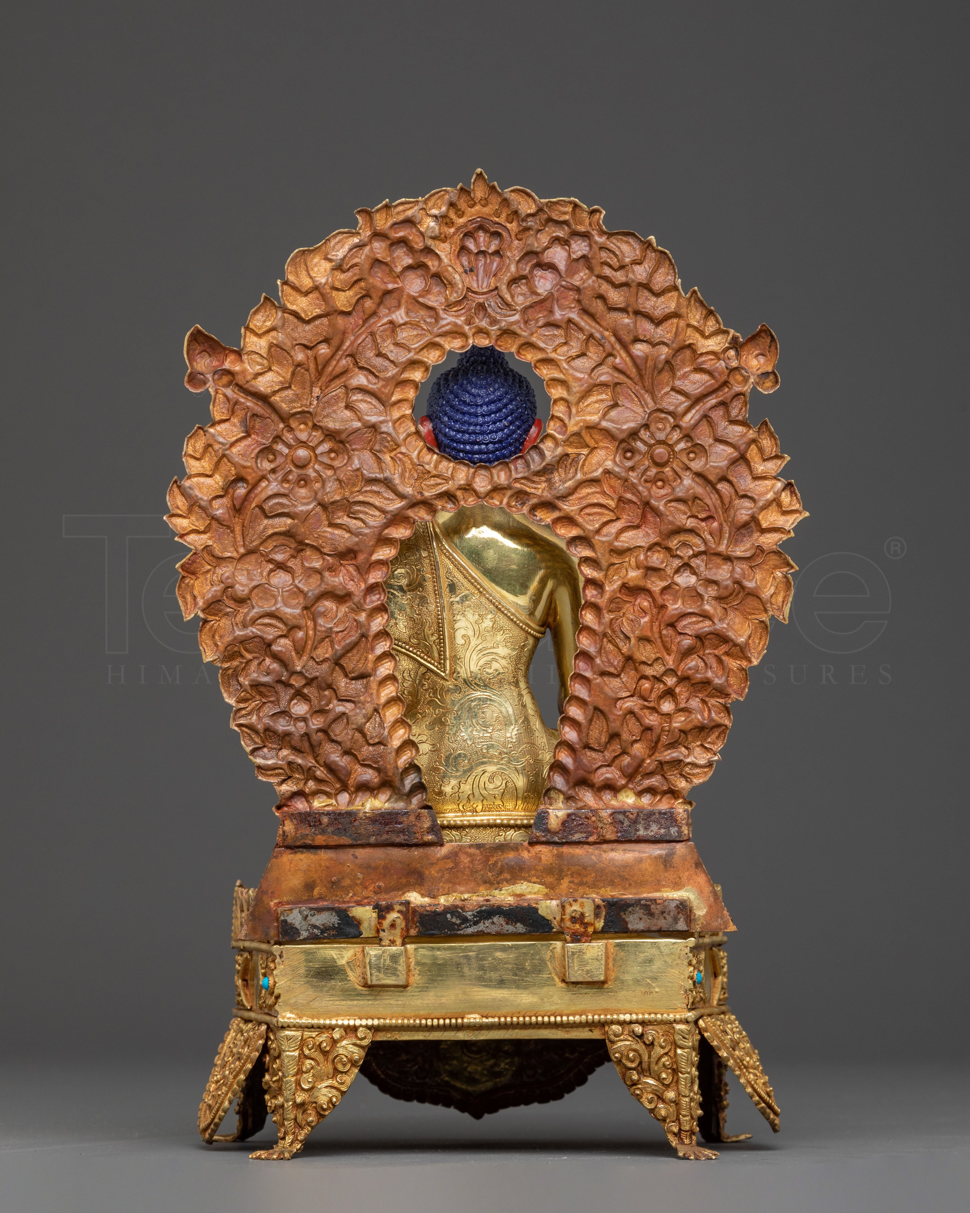 Shakyamuni Buddha Tibetan Statue - 24K Gold Gilded