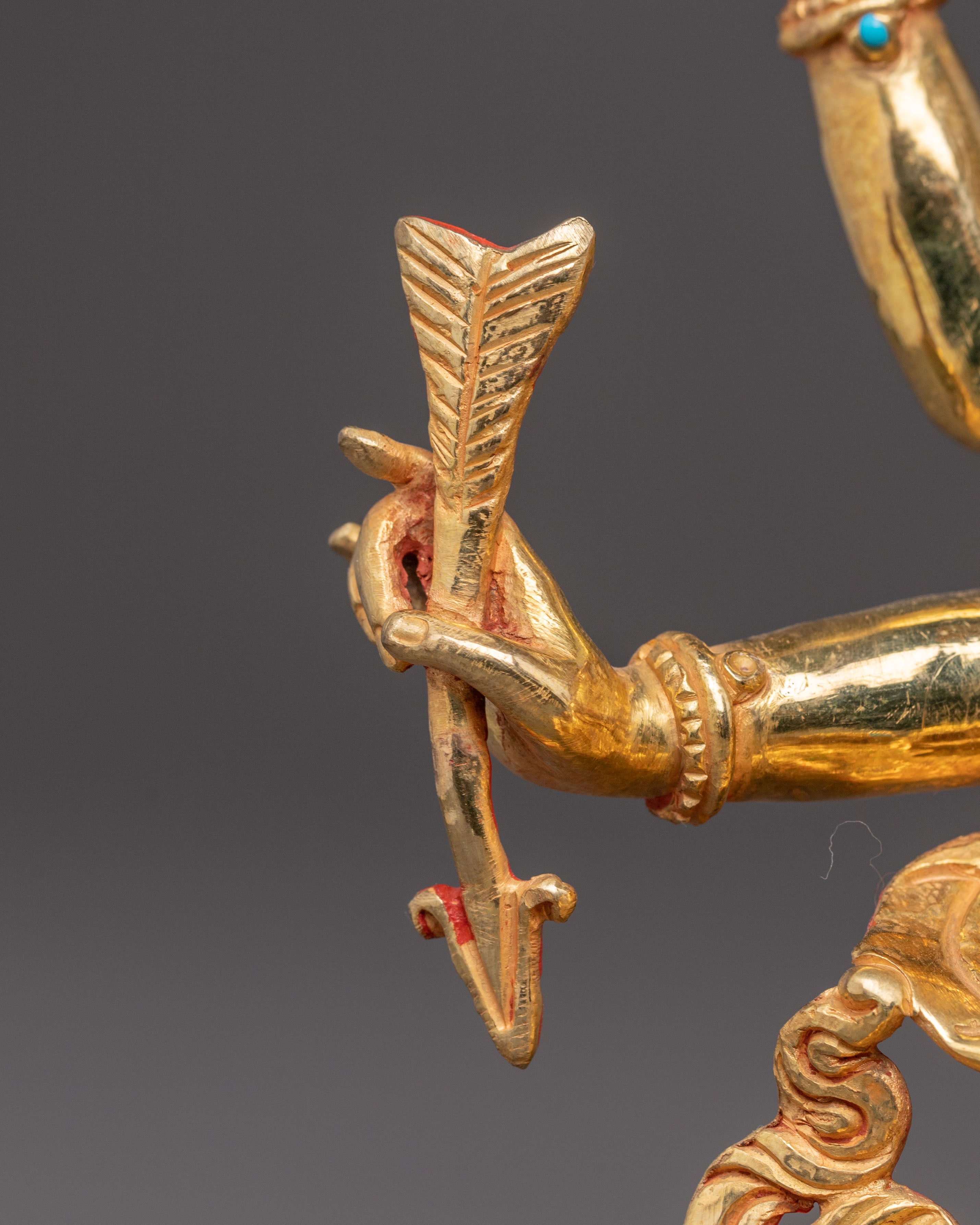 Exquisite 24K Gold Gilded Handmade Ushnisha Vijaya Golden Statue