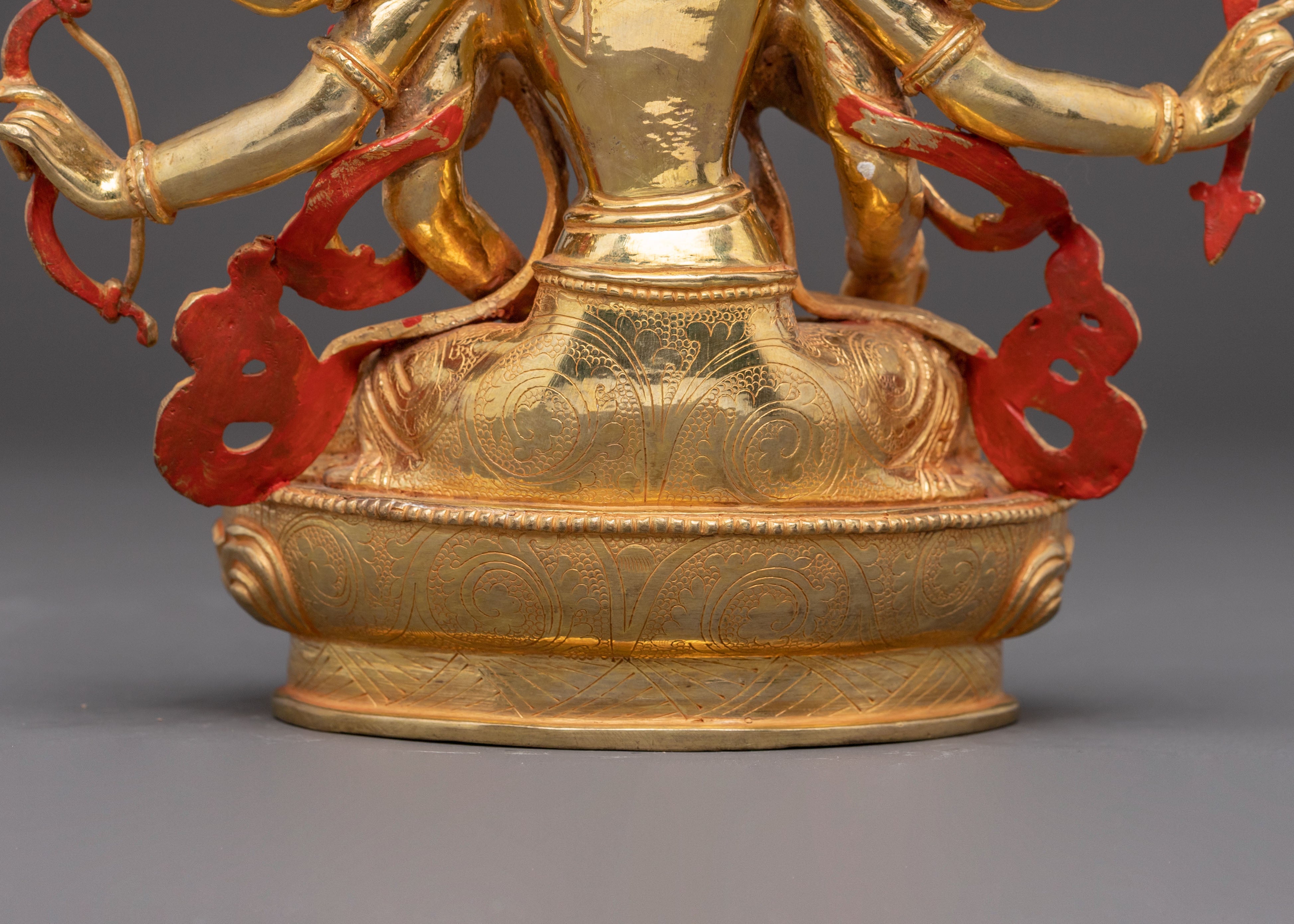 Exquisite 24K Gold Gilded Handmade Ushnisha Vijaya Golden Statue