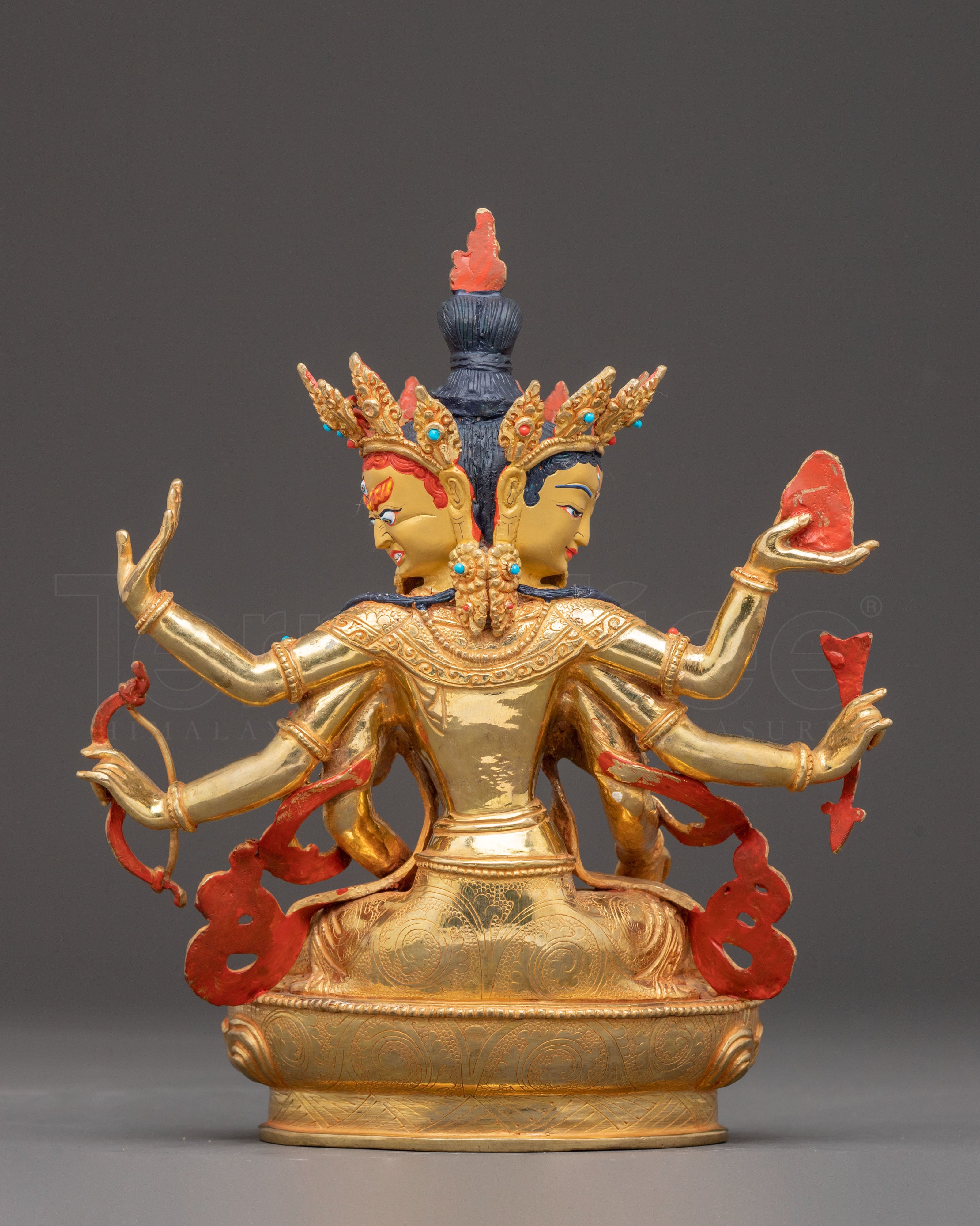 Exquisite 24K Gold Gilded Handmade Ushnisha Vijaya Golden Statue