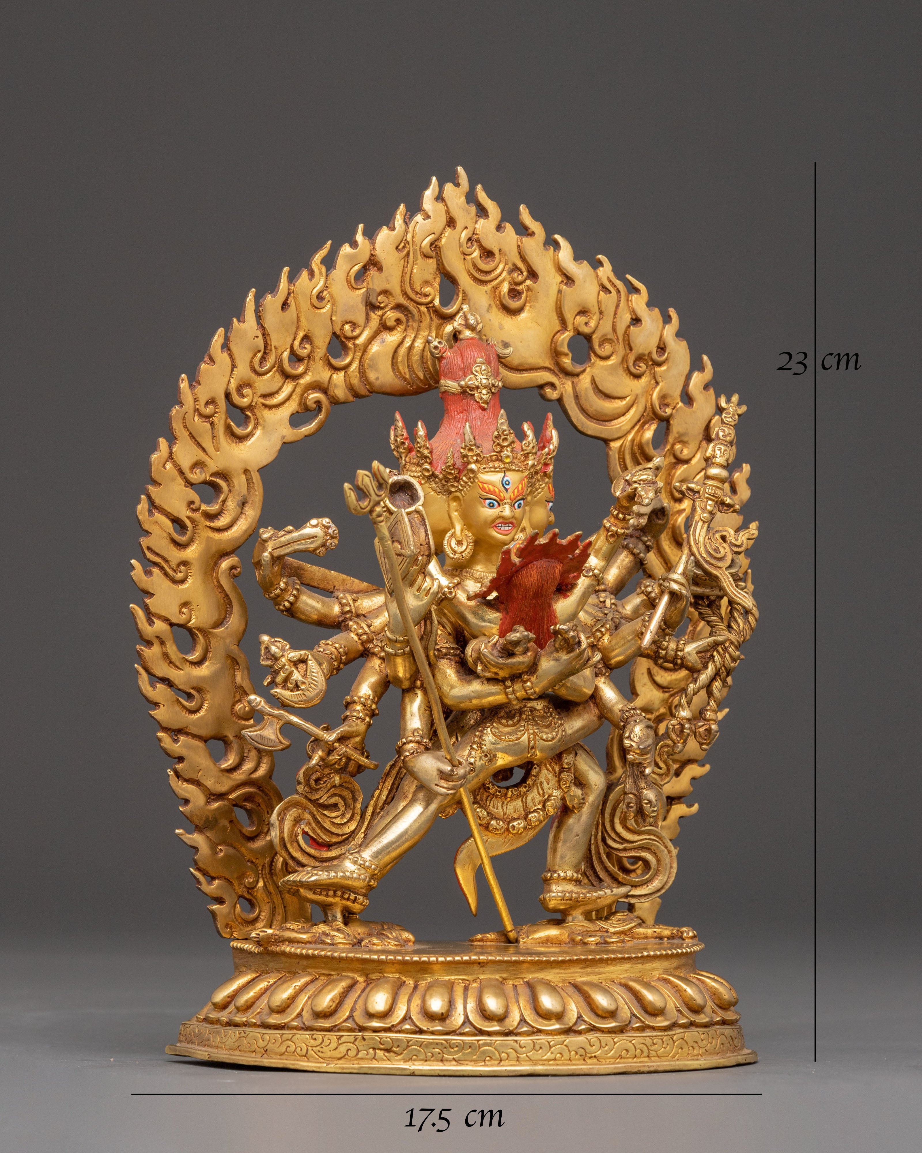 Exquisite 24K Gilded Handmade Chakrasamvara Golden Statue