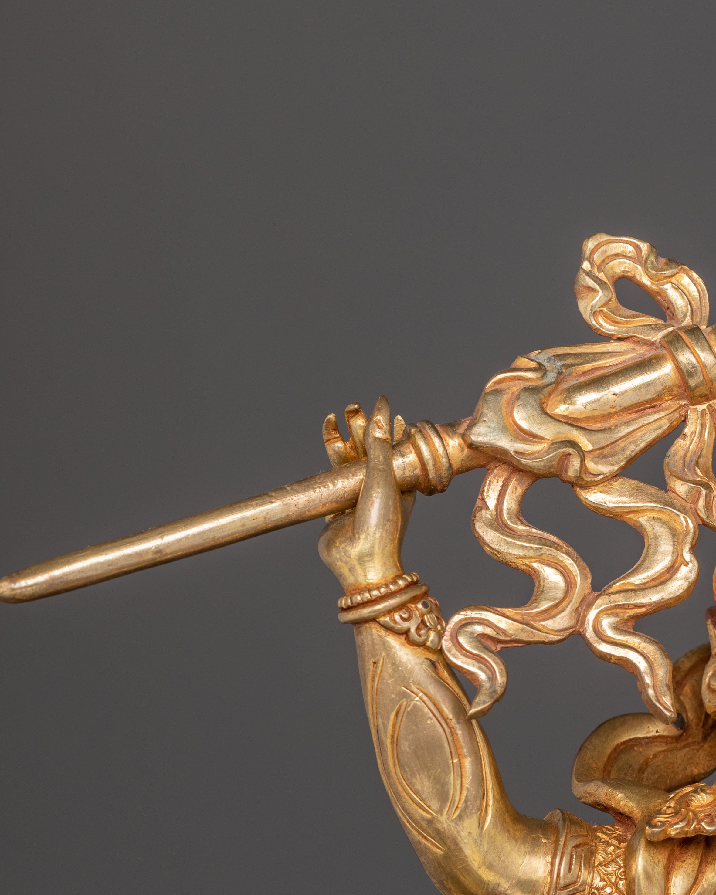 Handcrafted Palden Lhamo Golden Statue – Radiant Protector