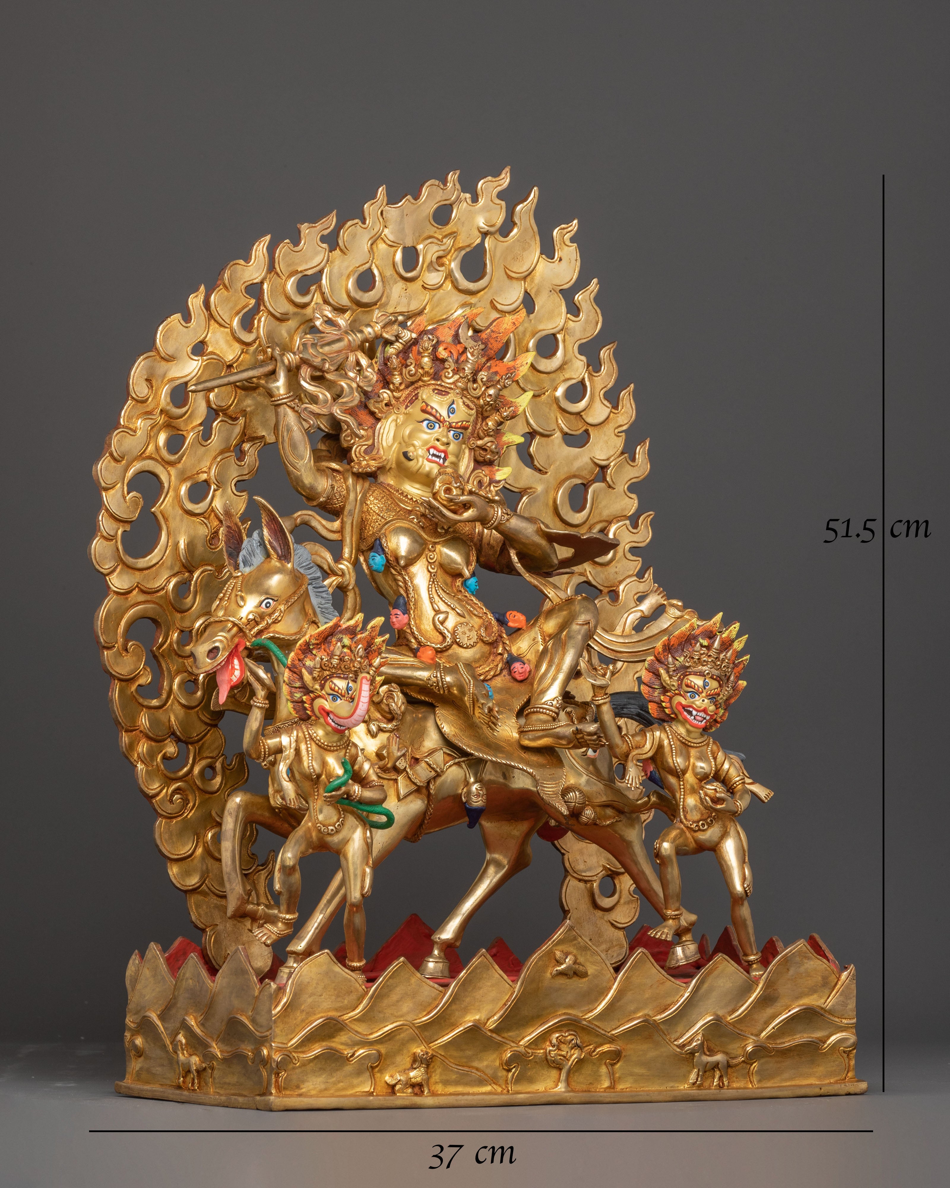 Handcrafted Palden Lhamo Golden Statue – Radiant Protector