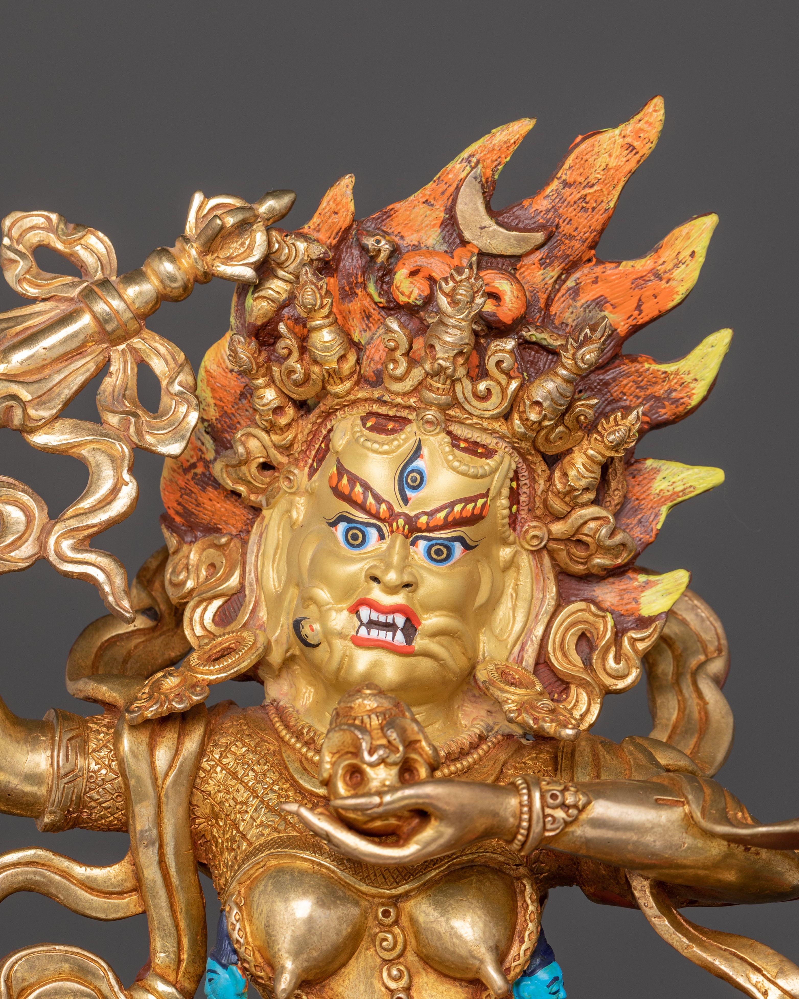 Handcrafted Palden Lhamo Golden Statue – Radiant Protector