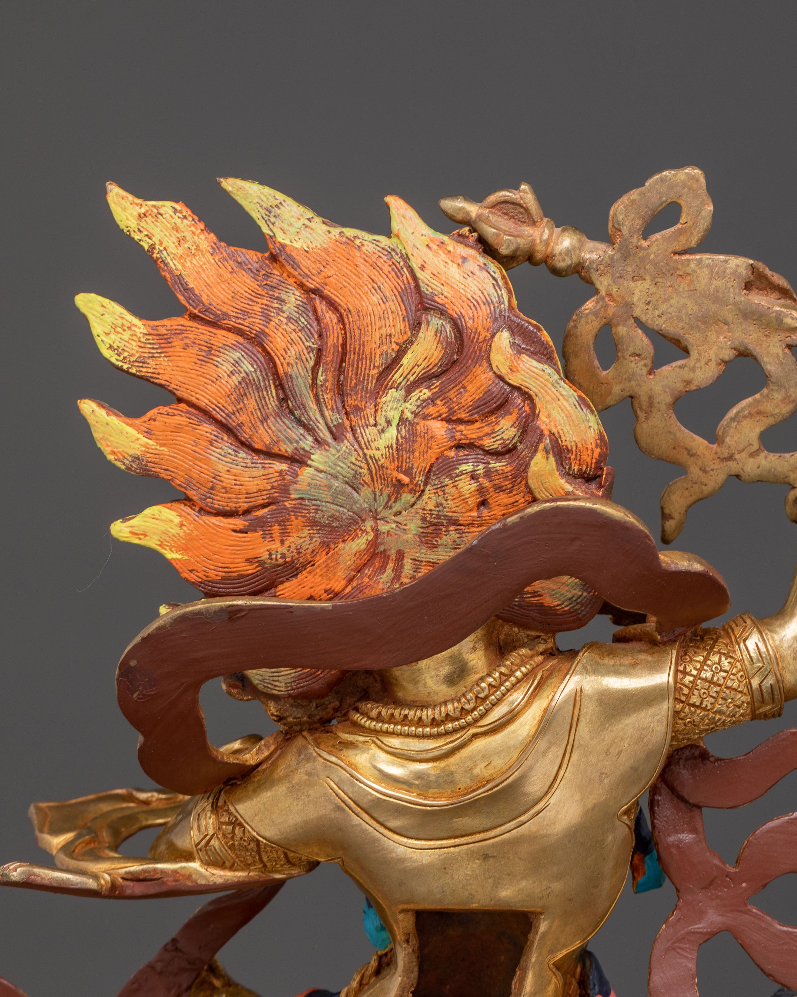 Handcrafted Palden Lhamo Golden Statue – Radiant Protector