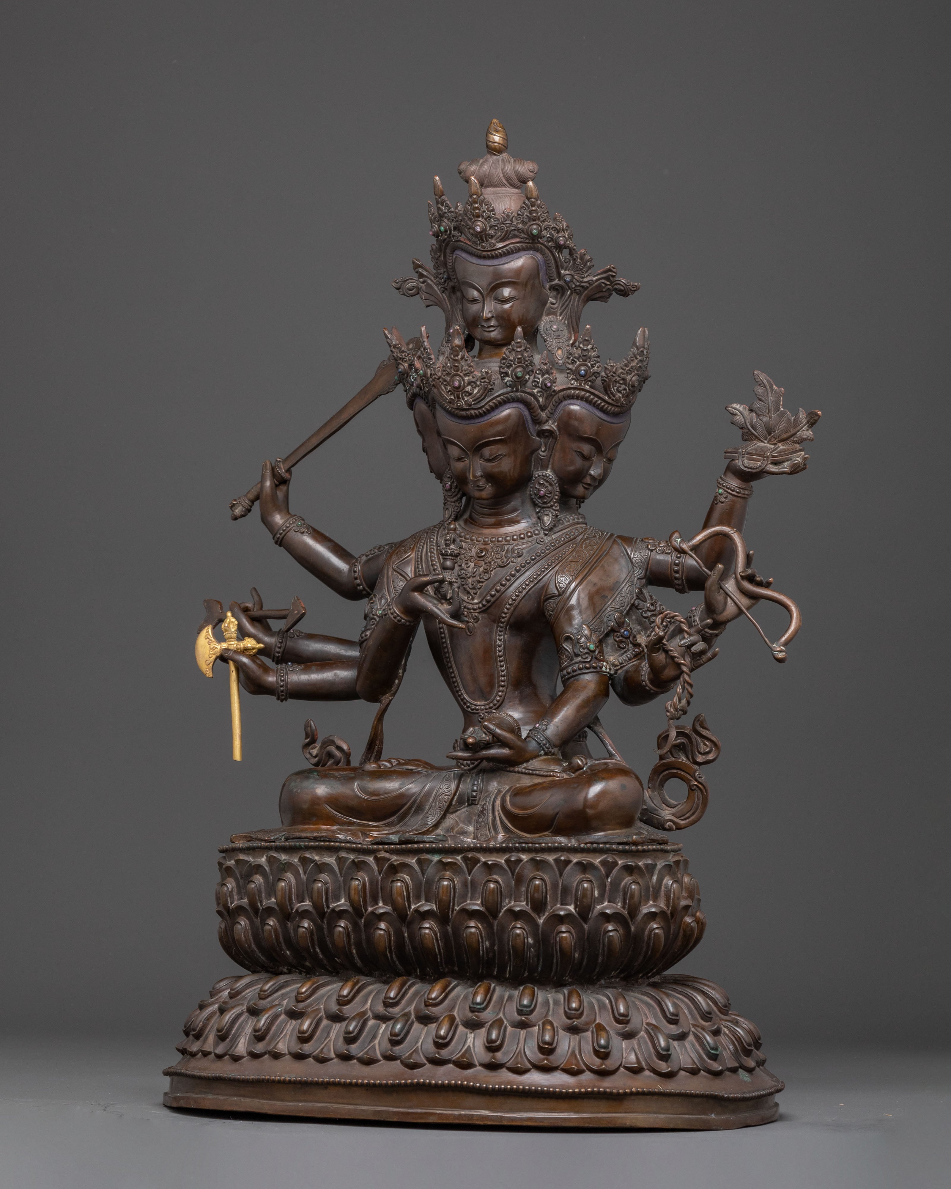 Handcrafted Maha Vajrasattva Oxidized Statue |  Symbol of Purity