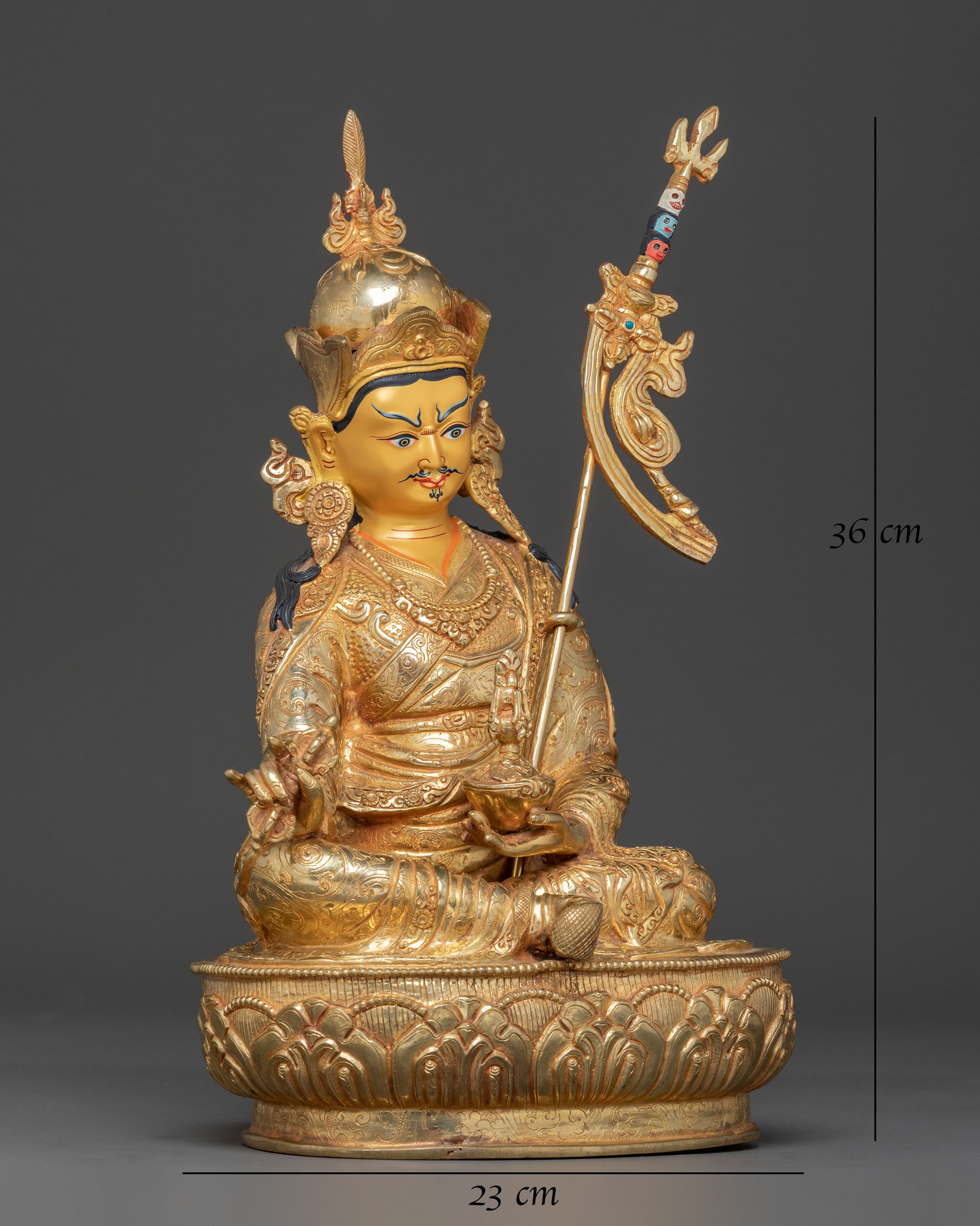 Golden Lotus Born Guru Rinpoche Statue