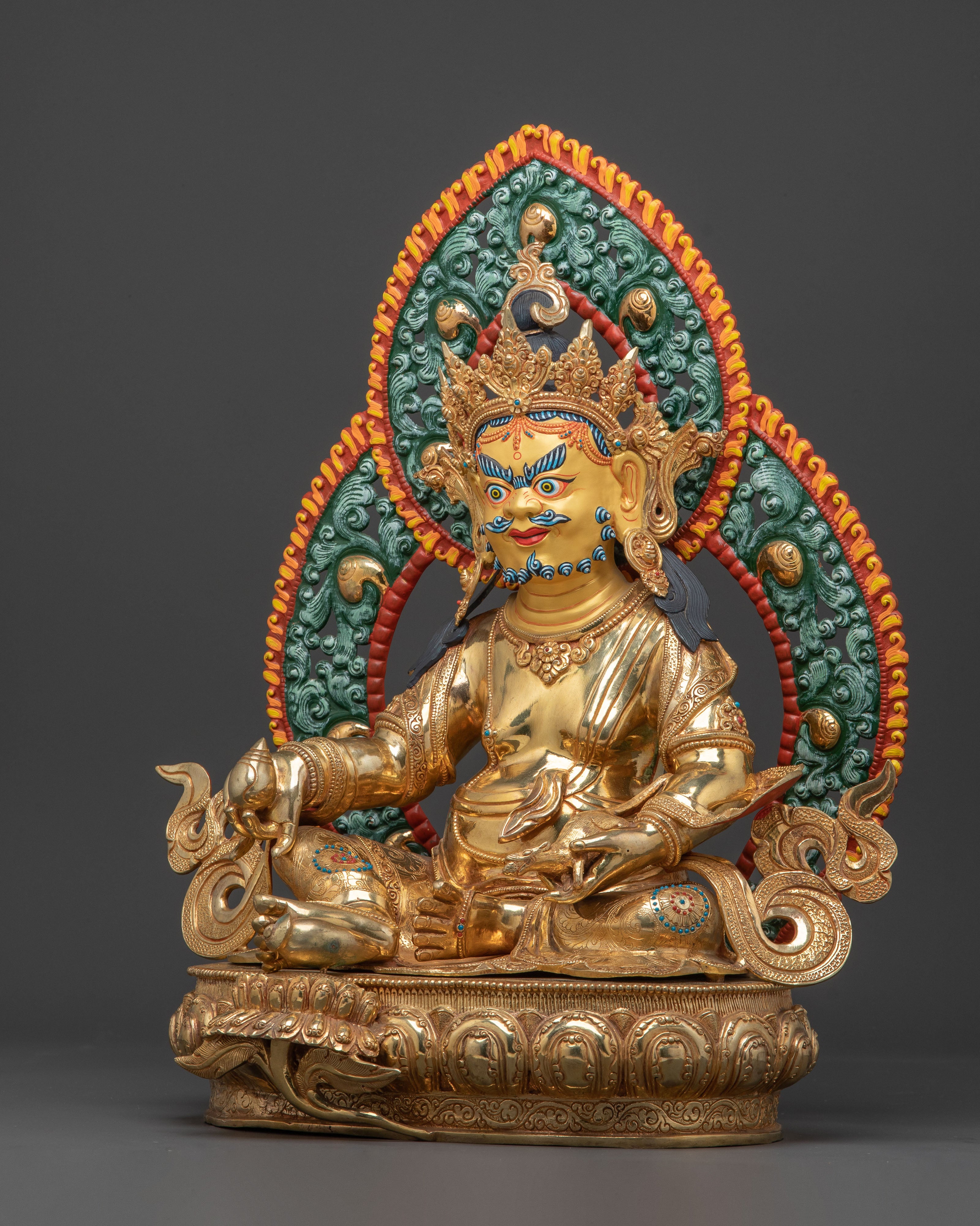 Handcrafted Dzambhala Golden Statue |  Spiritual Decor