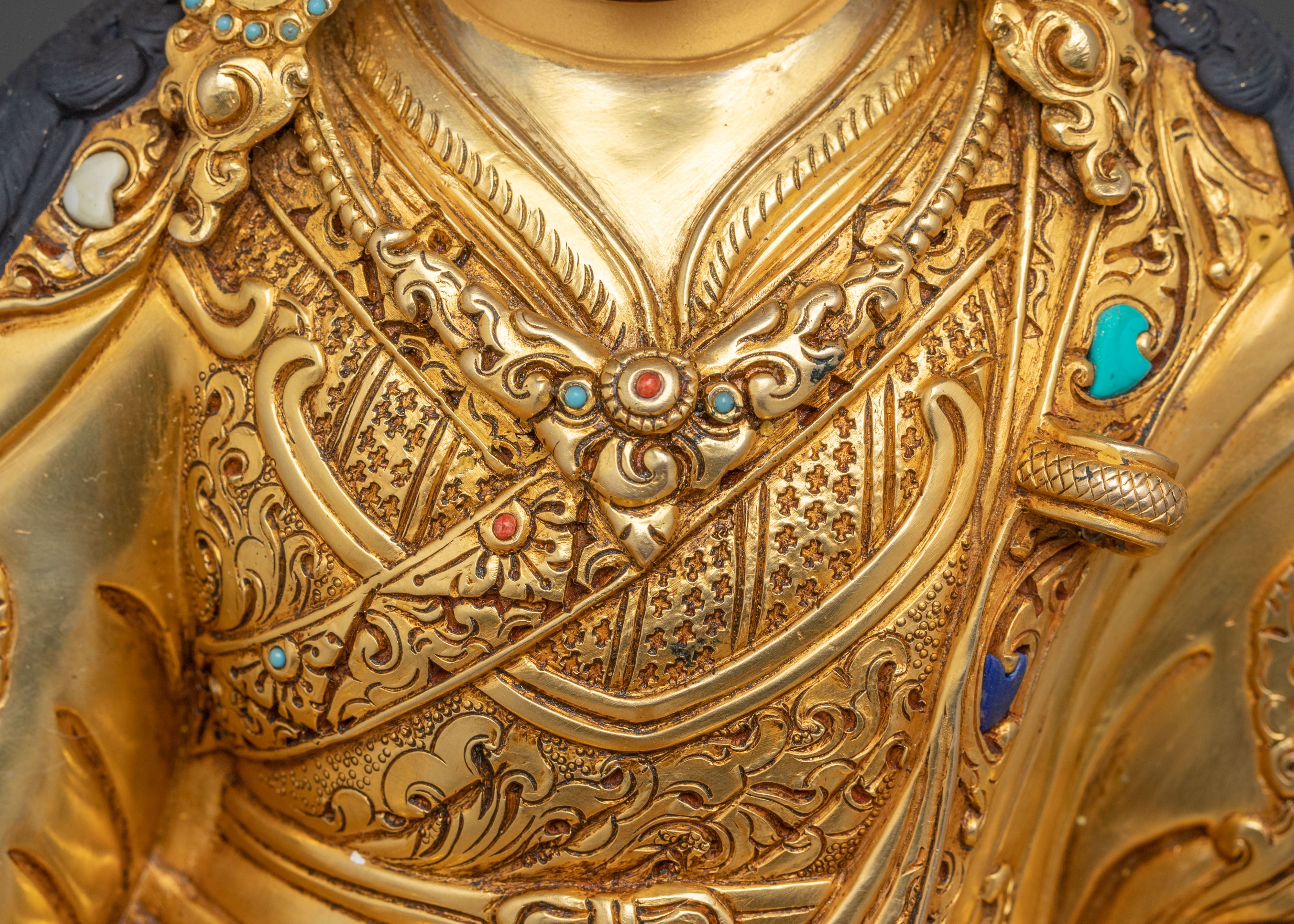 Majestic Guru Rinpoche with Yeshe Tsogyal and Mandarava Statue