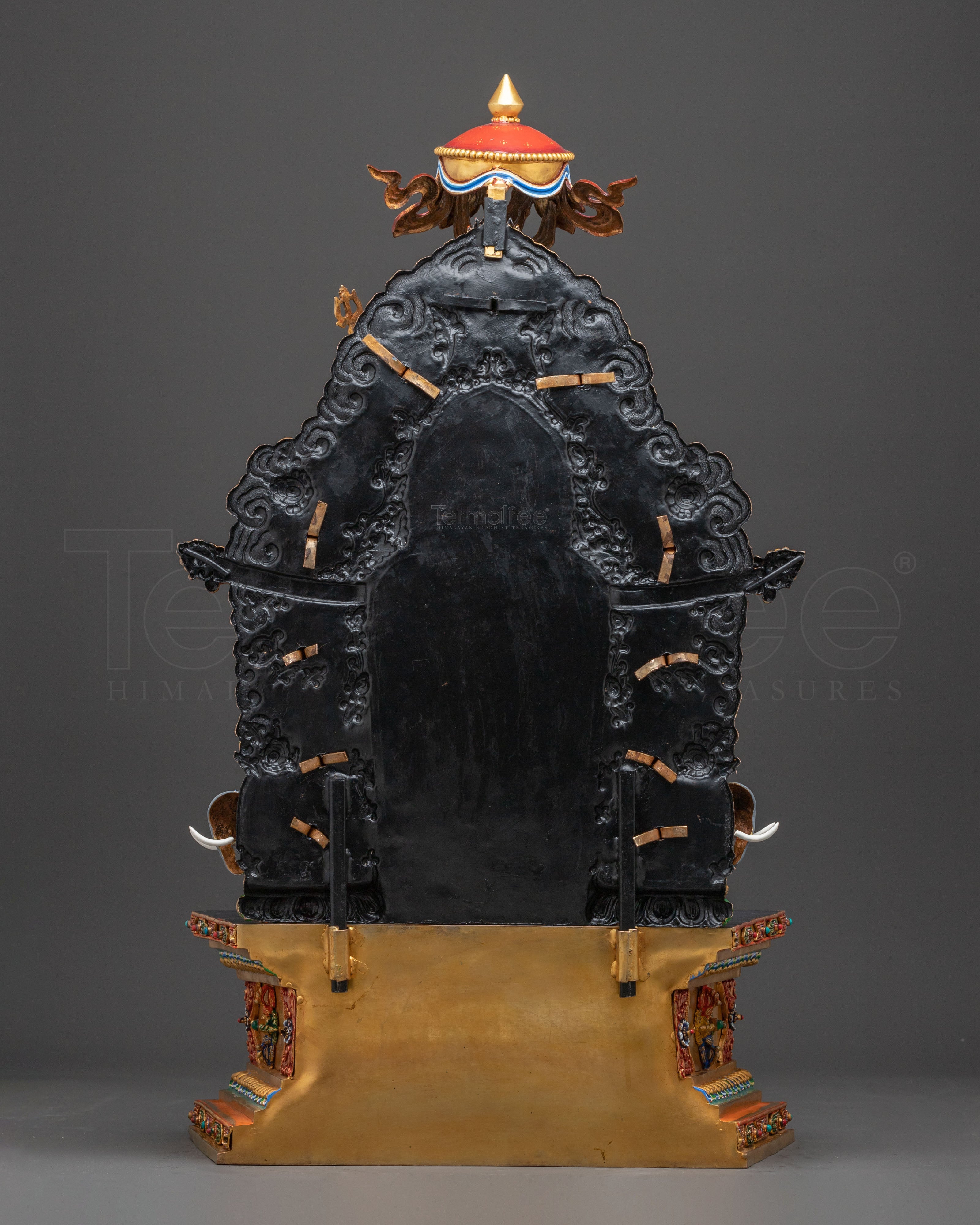 Majestic Guru Rinpoche with Yeshe Tsogyal and Mandarava Statue