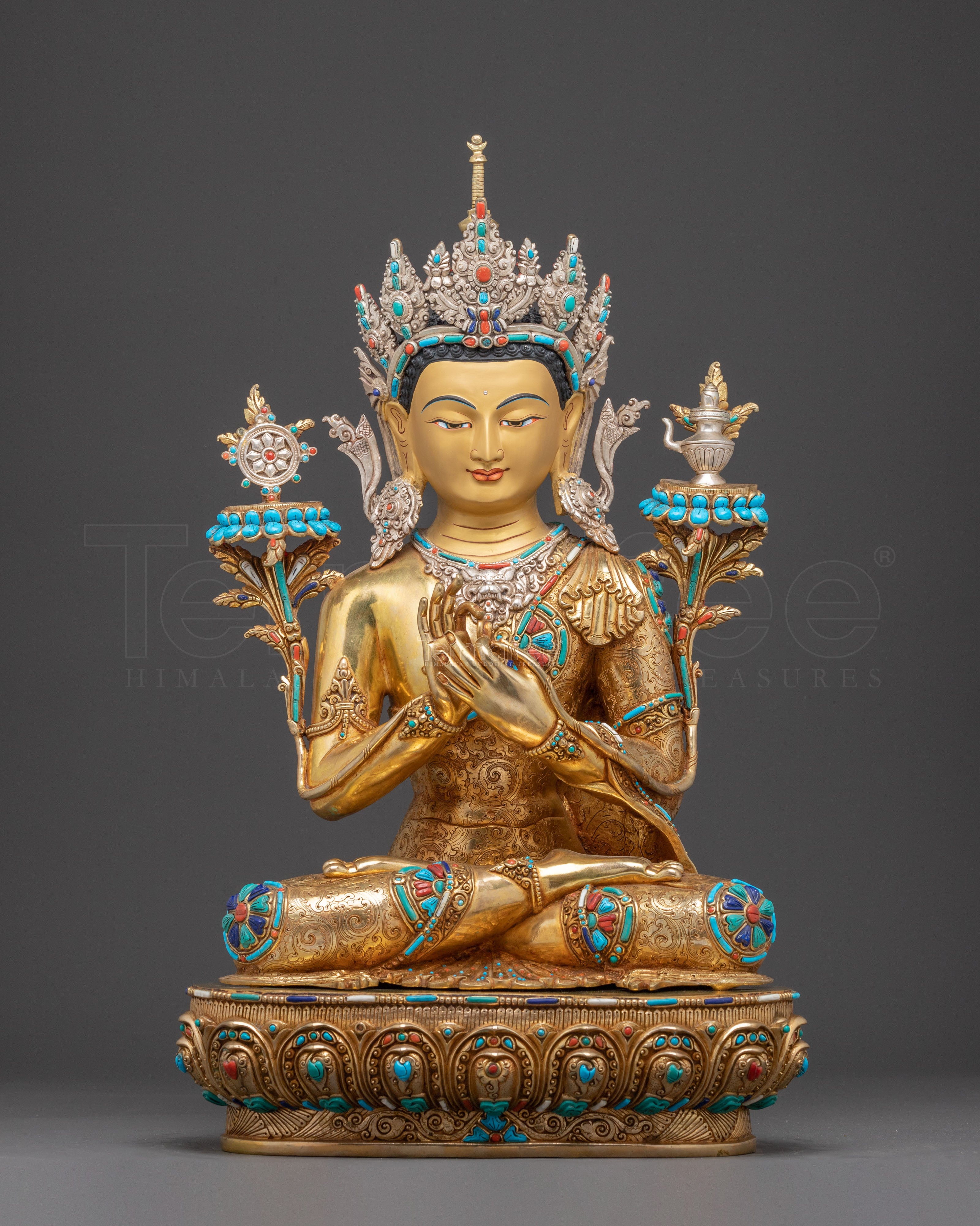 Handmade Maitreya Buddha Golden Statue – Radiant Nepalese Artistry