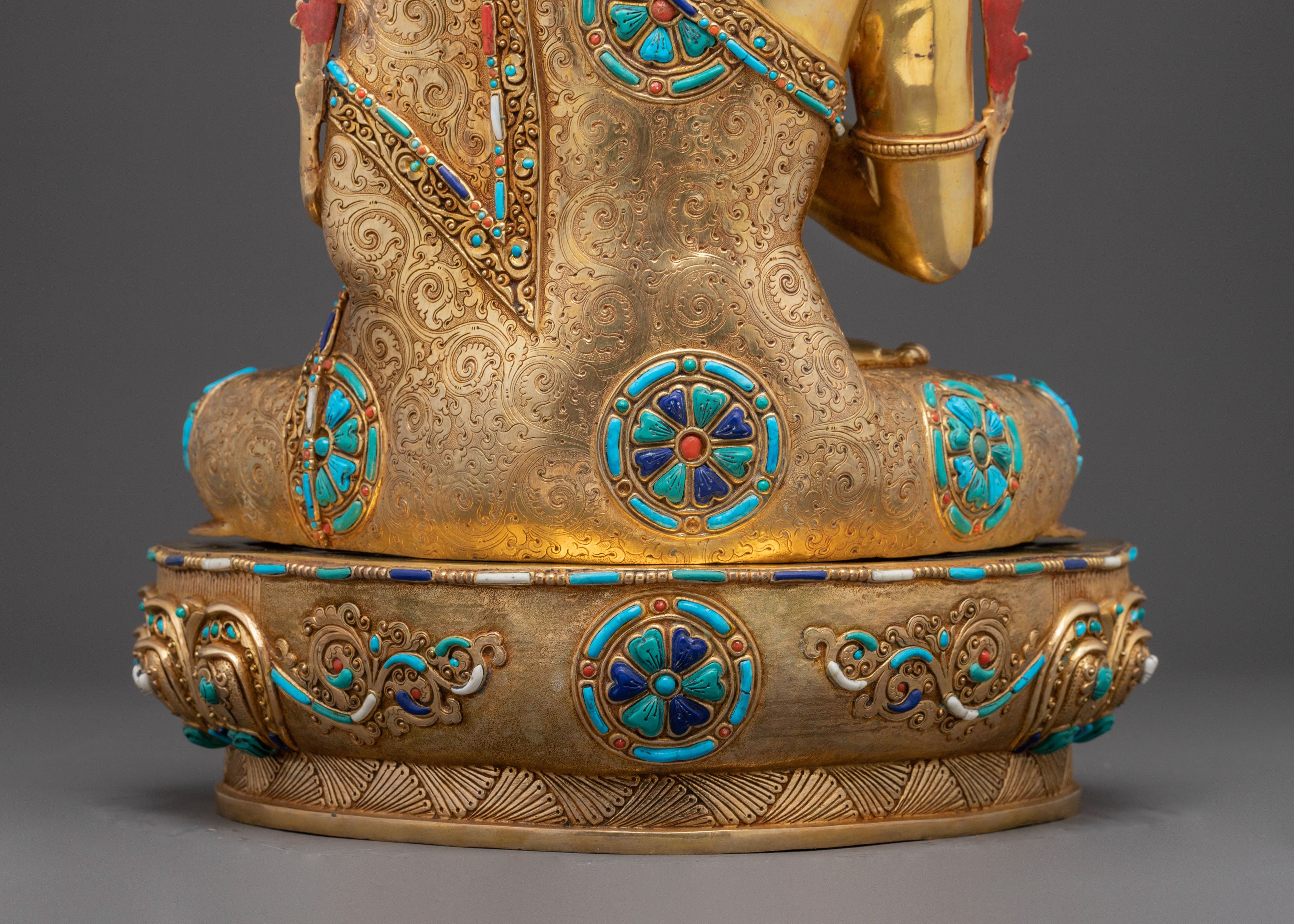 Handmade Maitreya Buddha Golden Statue – Radiant Nepalese Artistry