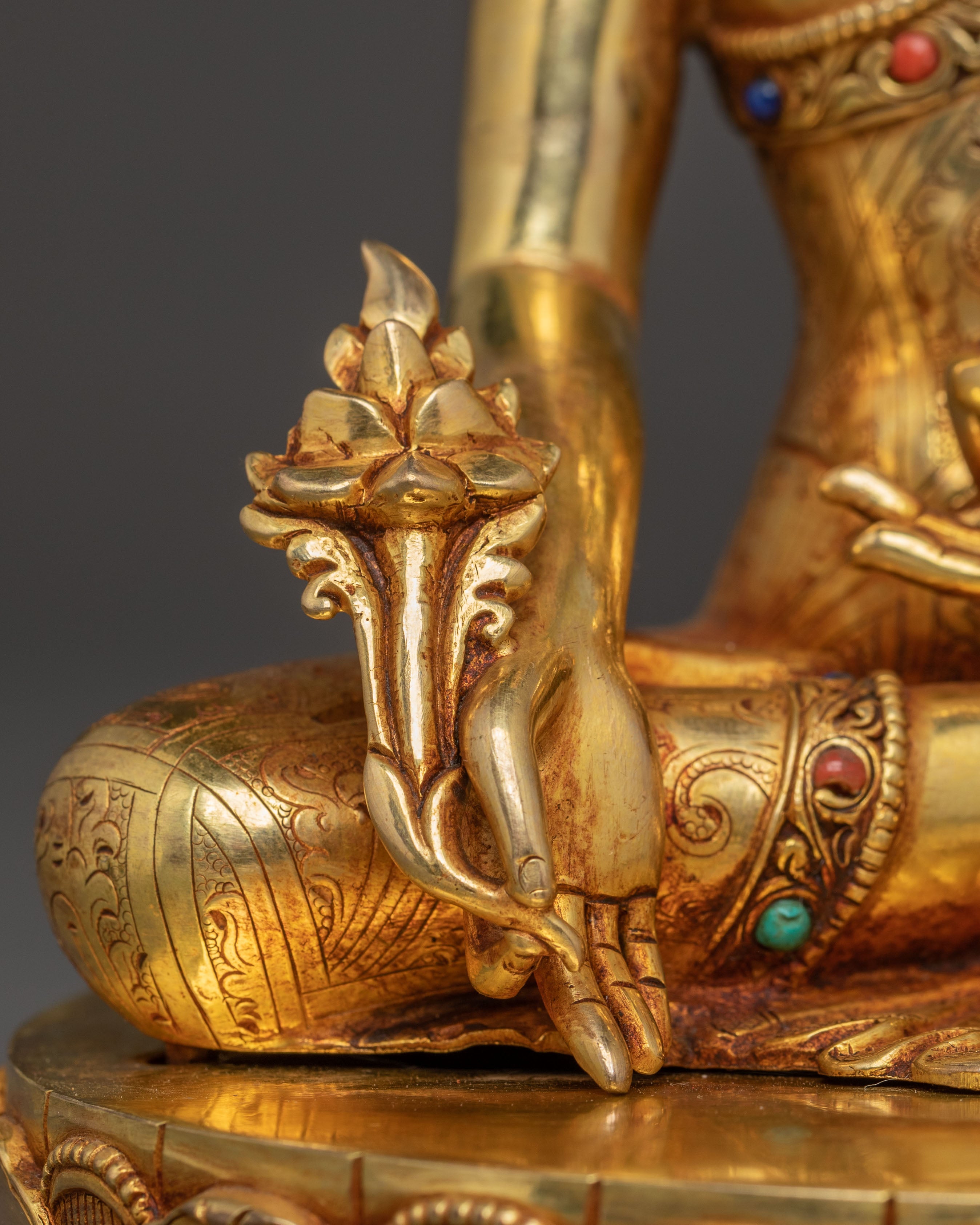 Buddha Trinity Golden Statue Set