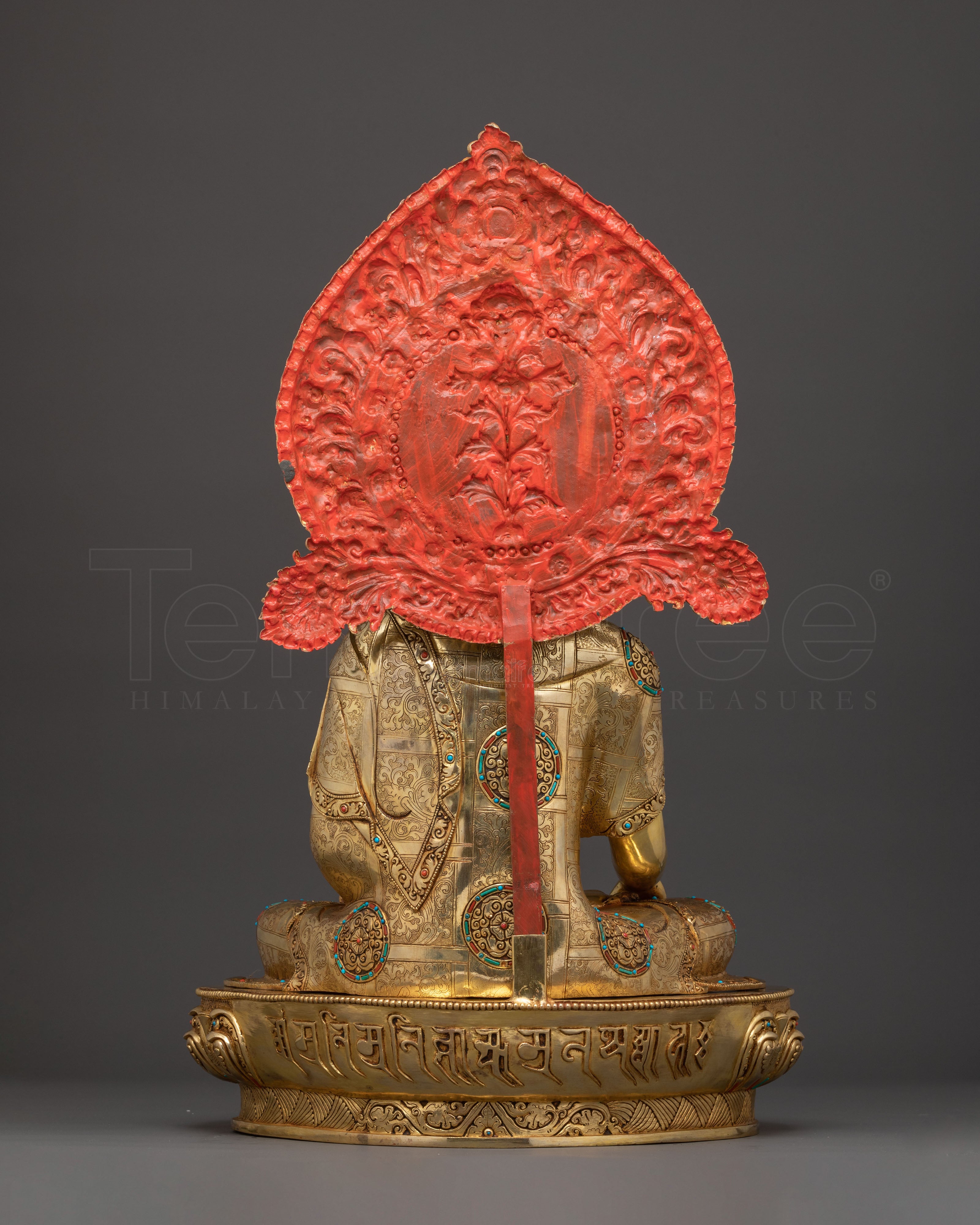 Buddha Shakyamuni Golden Statue with Gemstones