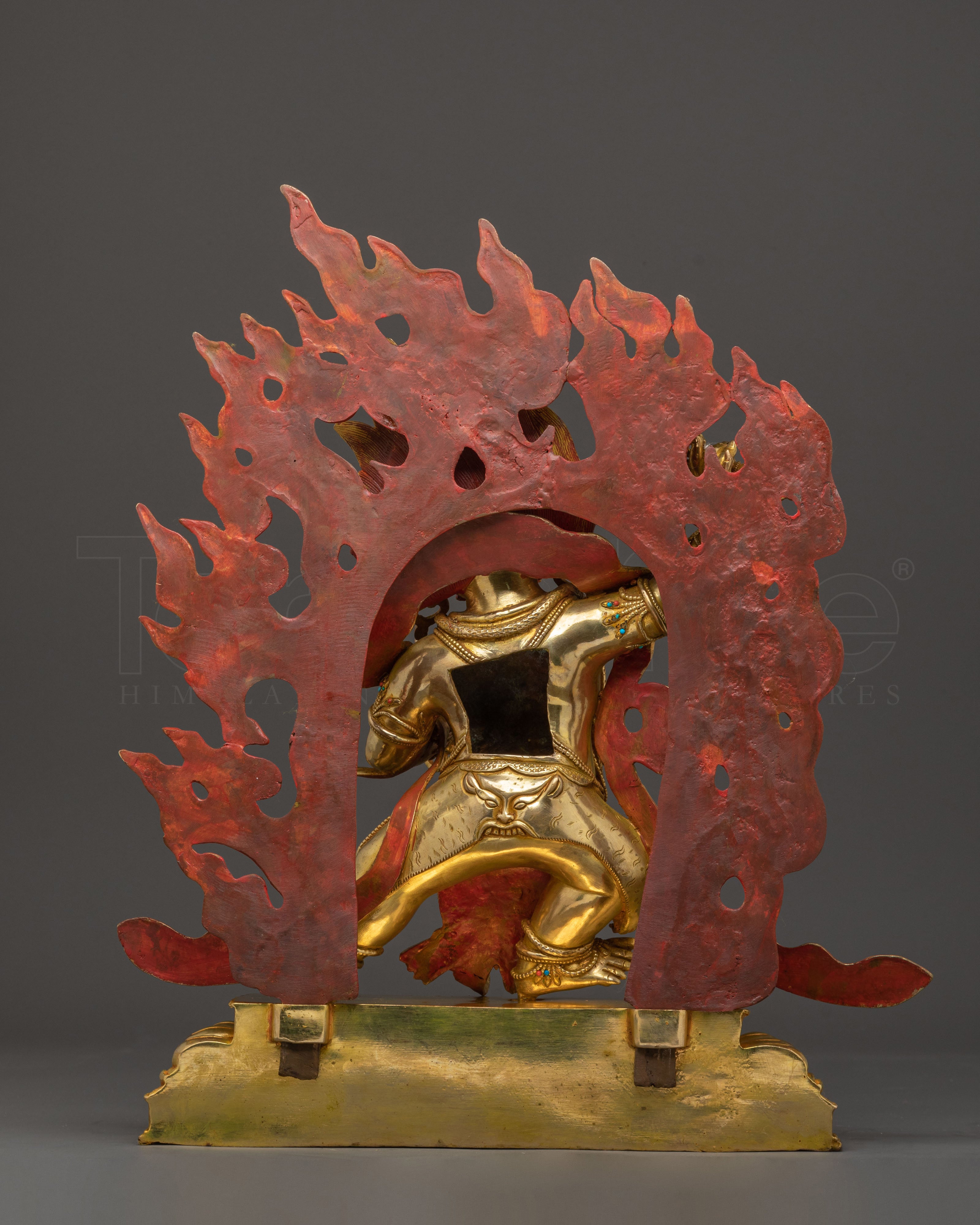 Vajrapani Bodhisattva Golden Statue – Fierce Protector