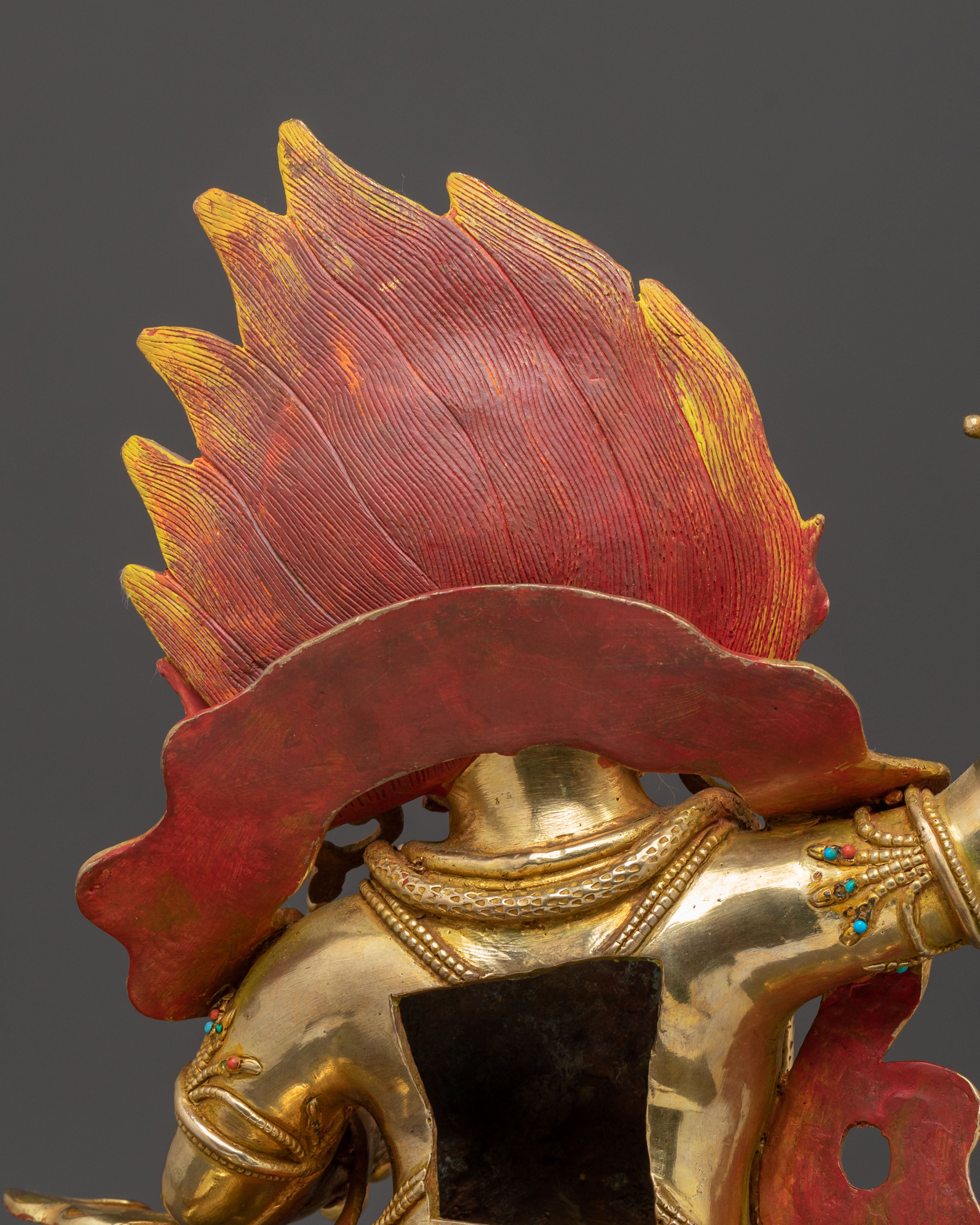 Vajrapani Bodhisattva Golden Statue – Fierce Protector