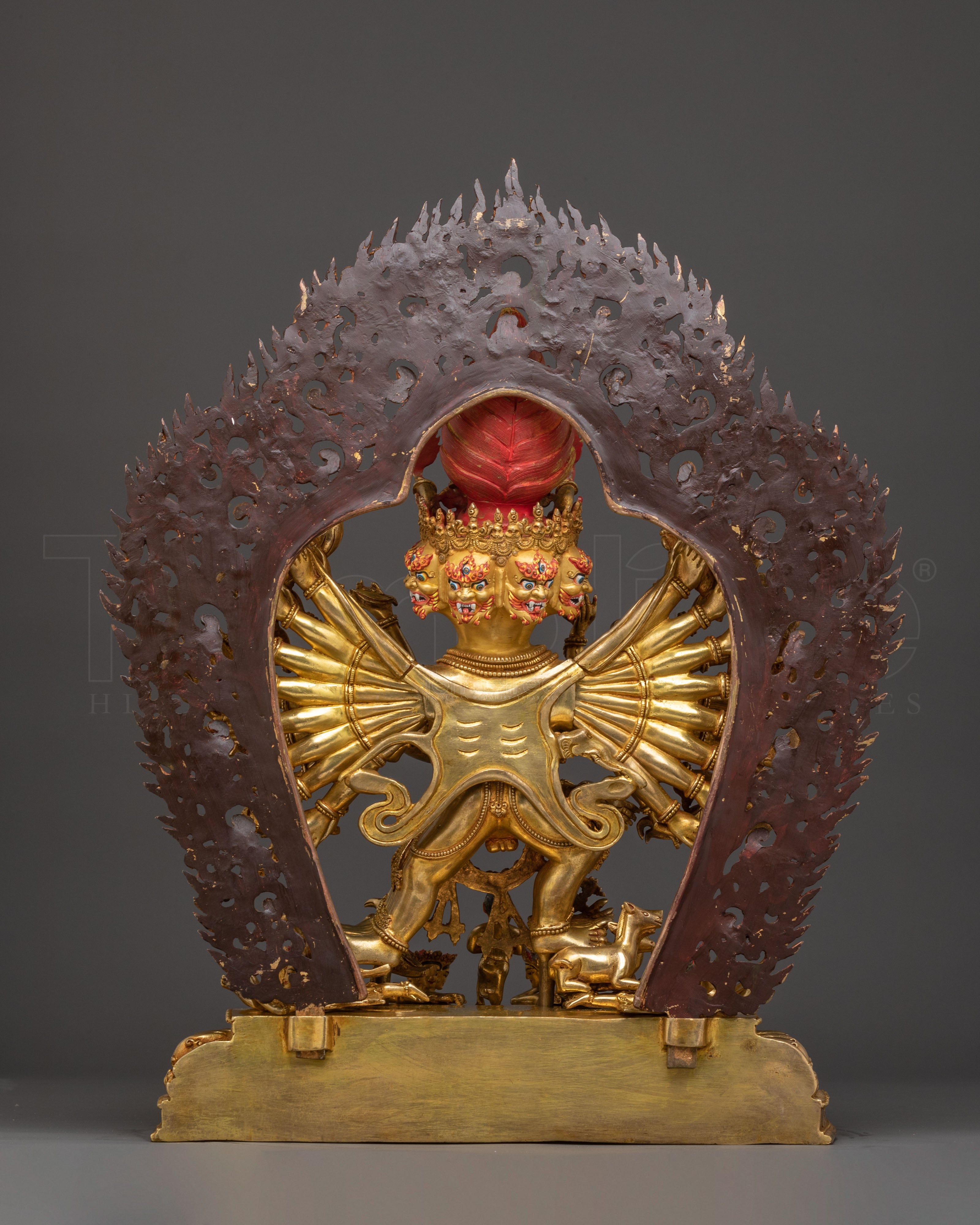 Yamantaka Statue Wrathful Form of Manjushri, Exquisitely Gilded