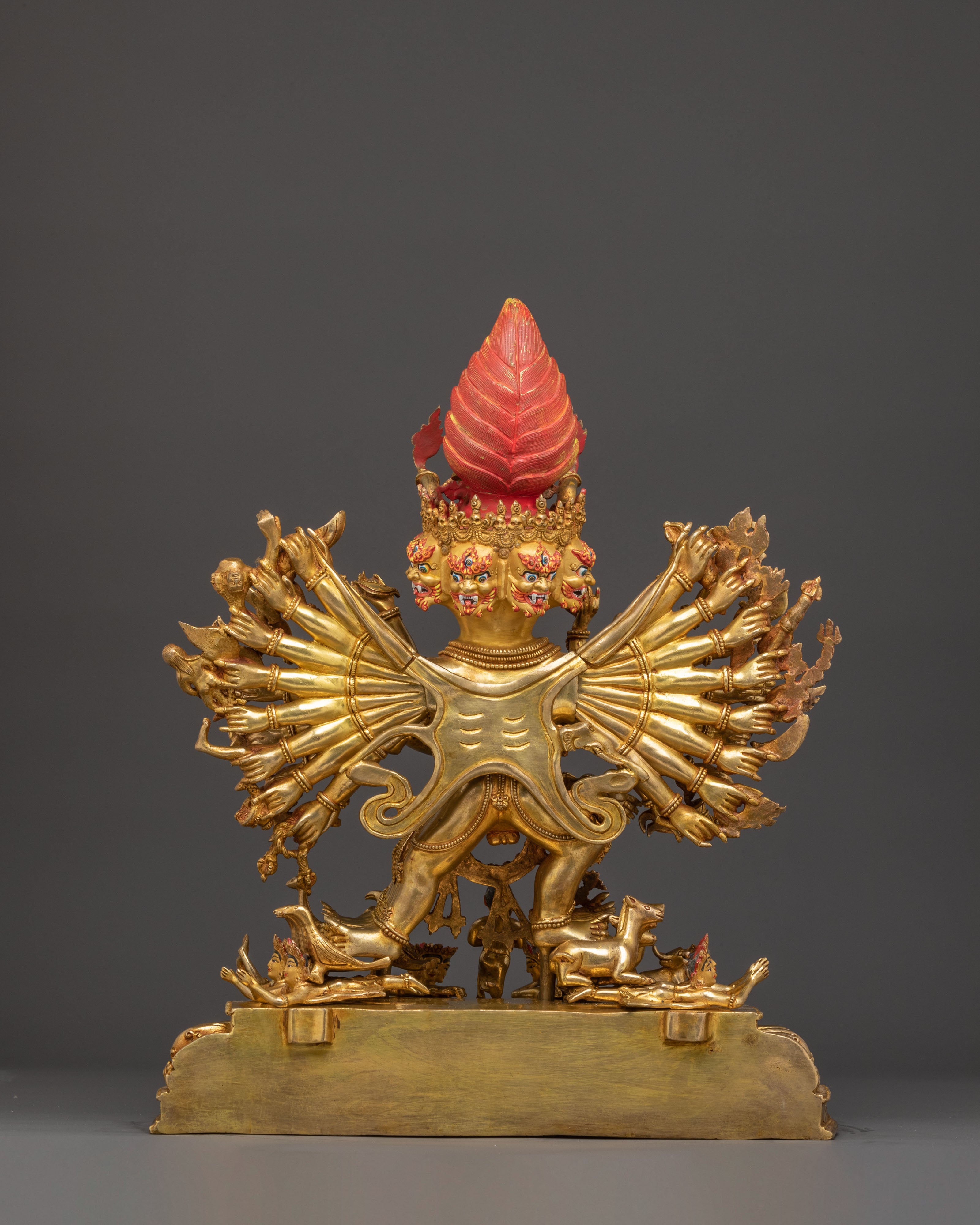 Yamantaka Statue Wrathful Form of Manjushri, Exquisitely Gilded