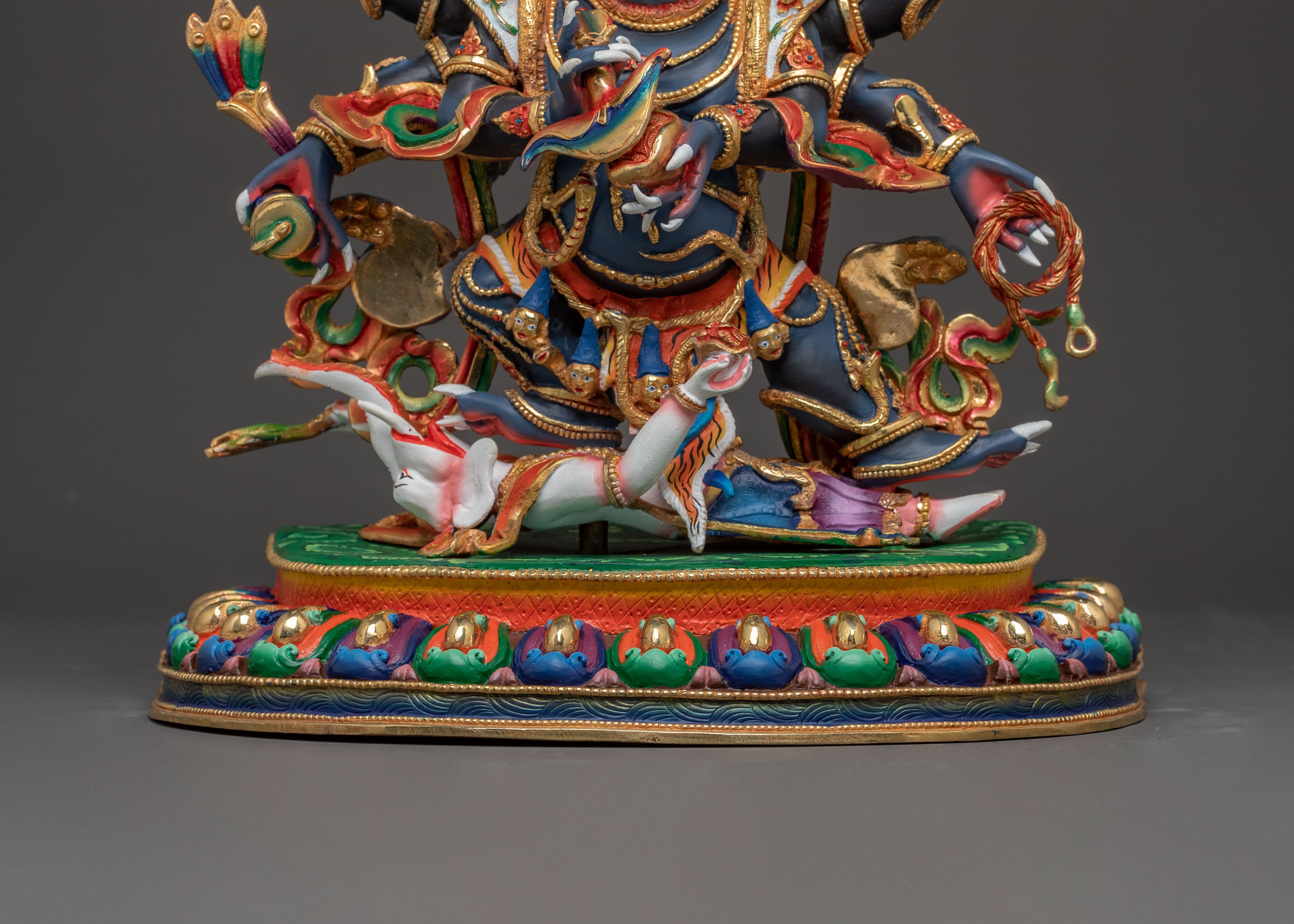 Tibetan Six Armed Mahakala Figurine | Sacred Spiritual Decor