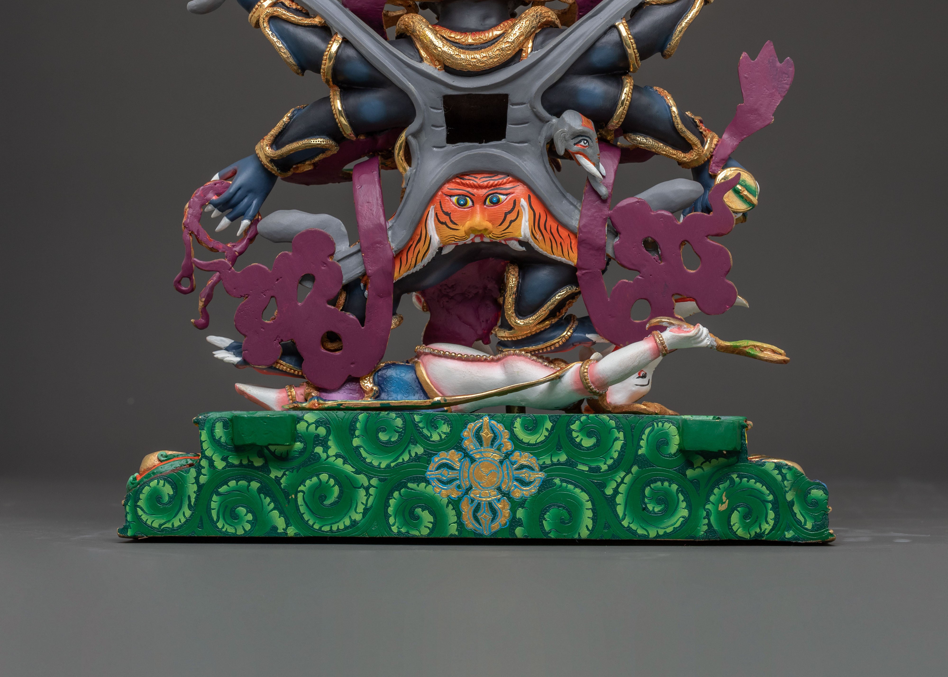 Tibetan Six Armed Mahakala Figurine | Sacred Spiritual Decor