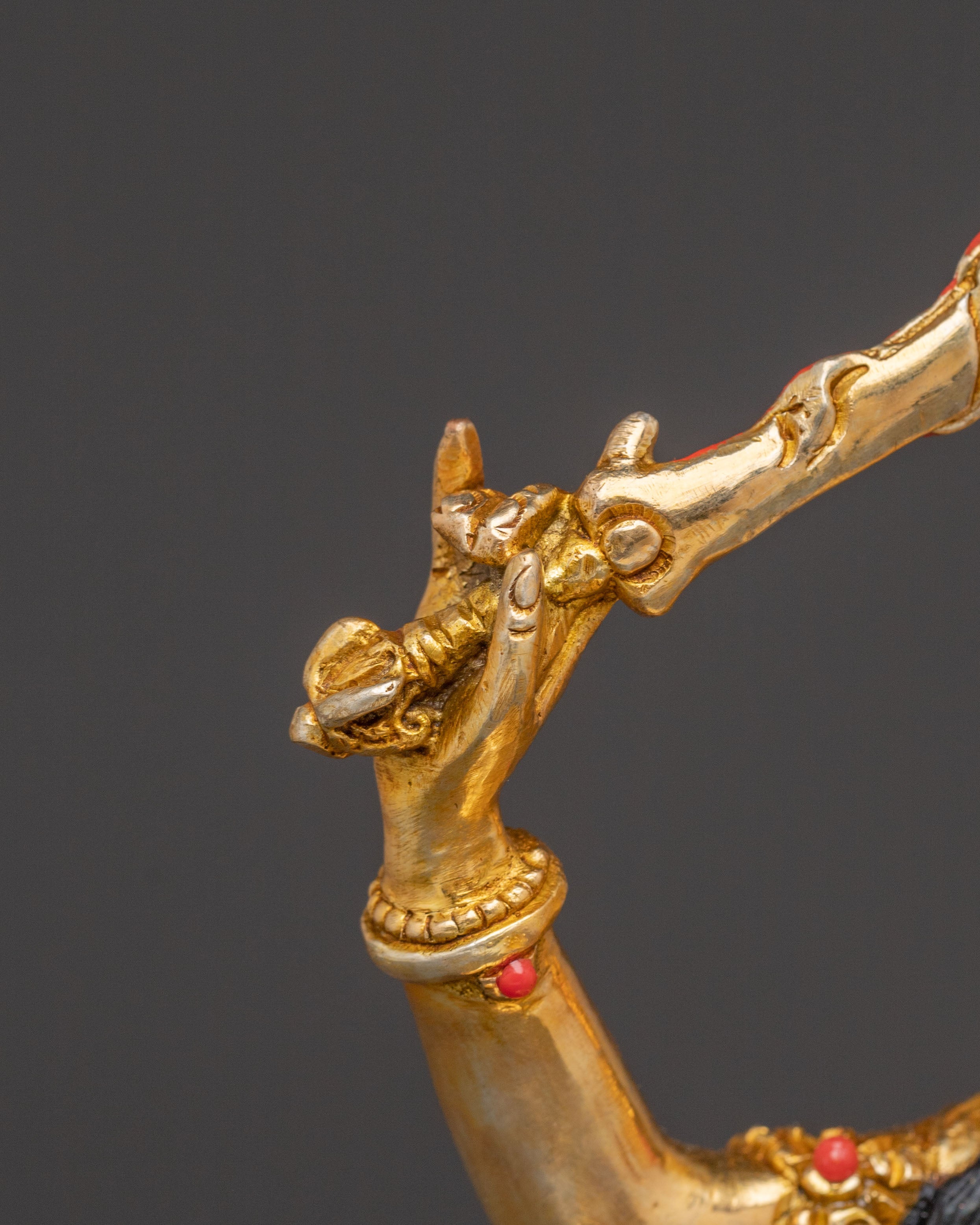 Tibetan Wisdom Deity Manjushri Statue – 24K Gold Gilded Copper Statue