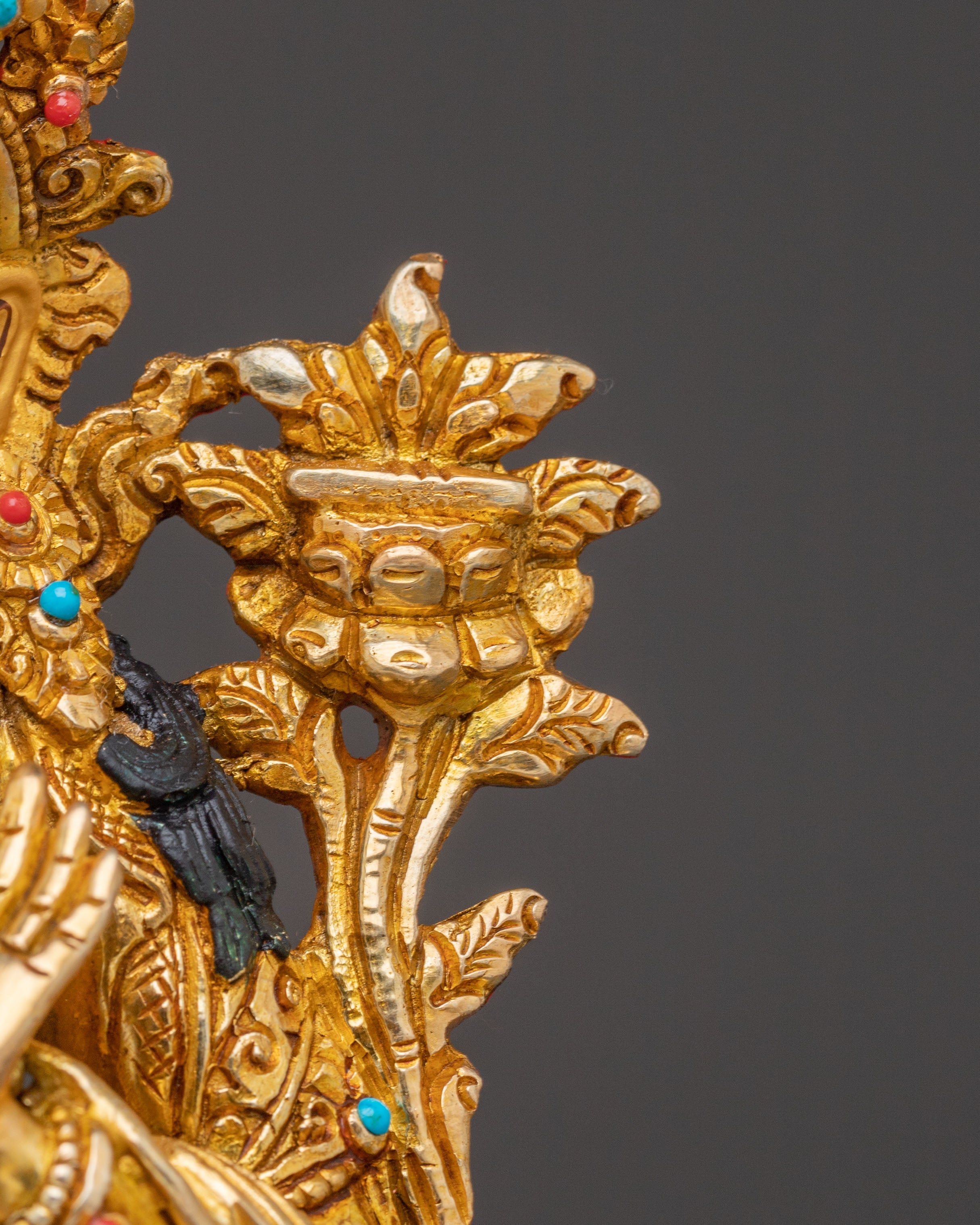 Tibetan Wisdom Deity Manjushri Statue – 24K Gold Gilded Copper Statue