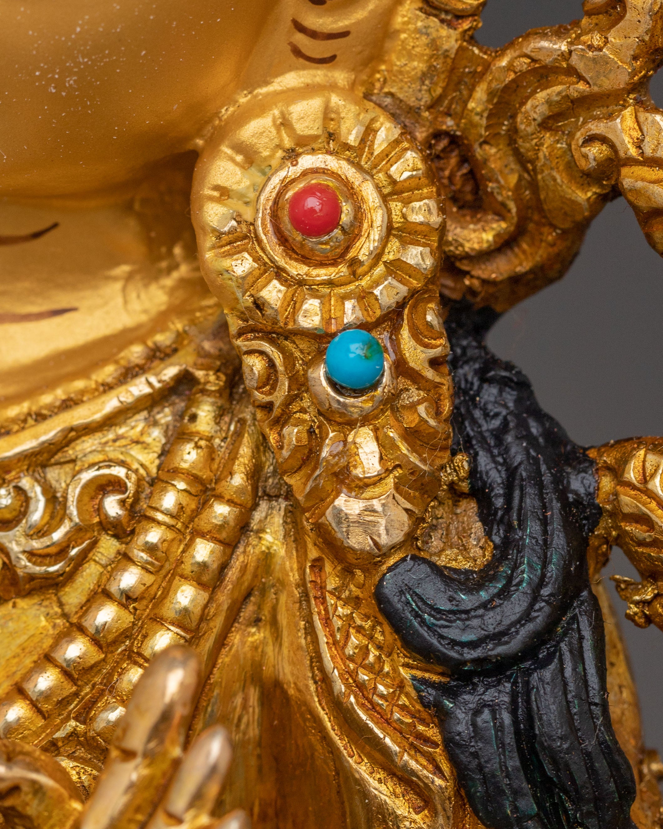 Tibetan Wisdom Deity Manjushri Statue – 24K Gold Gilded Copper Statue