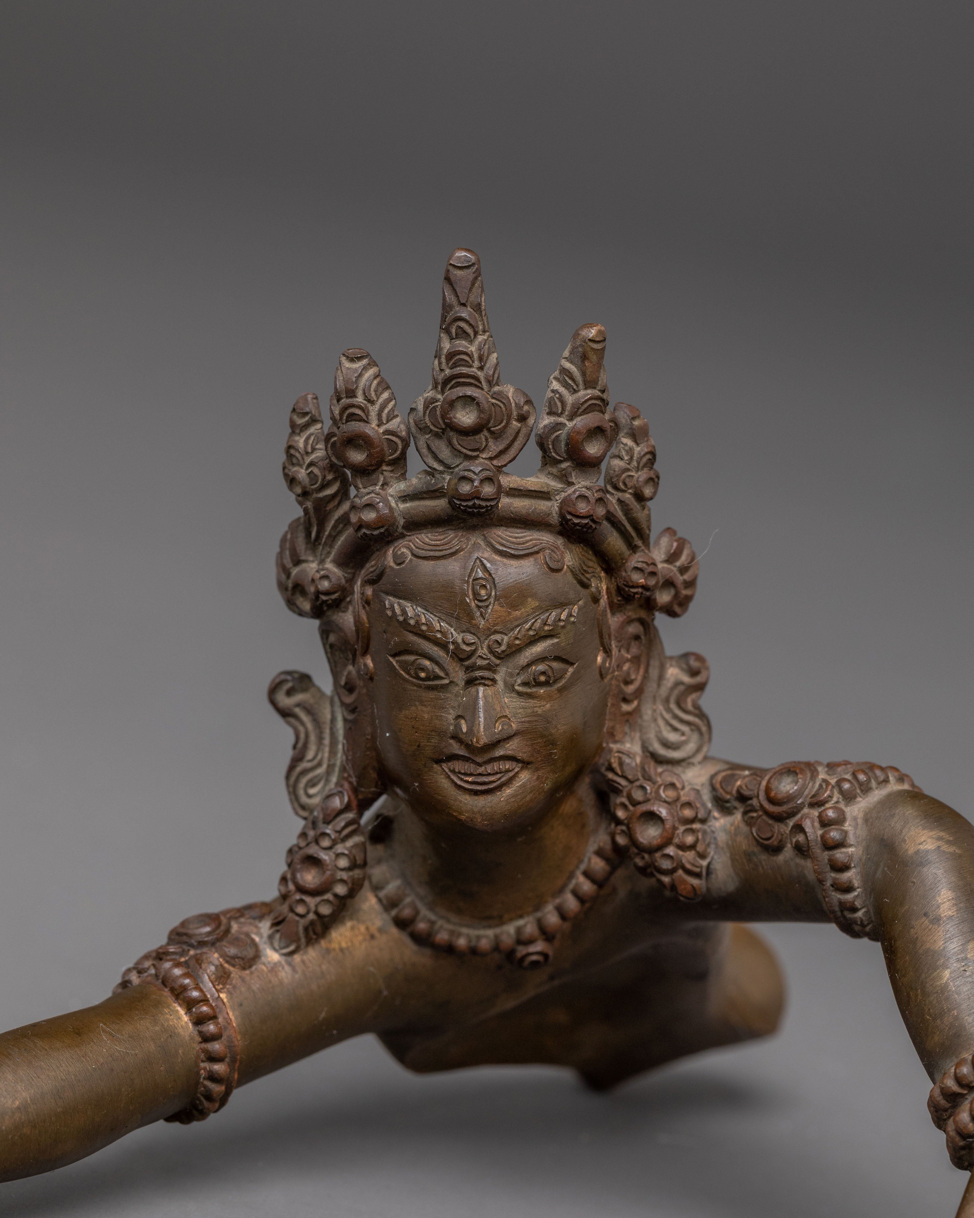 Oxidized Copper Chakrasamvara Statue | Antique Finish
