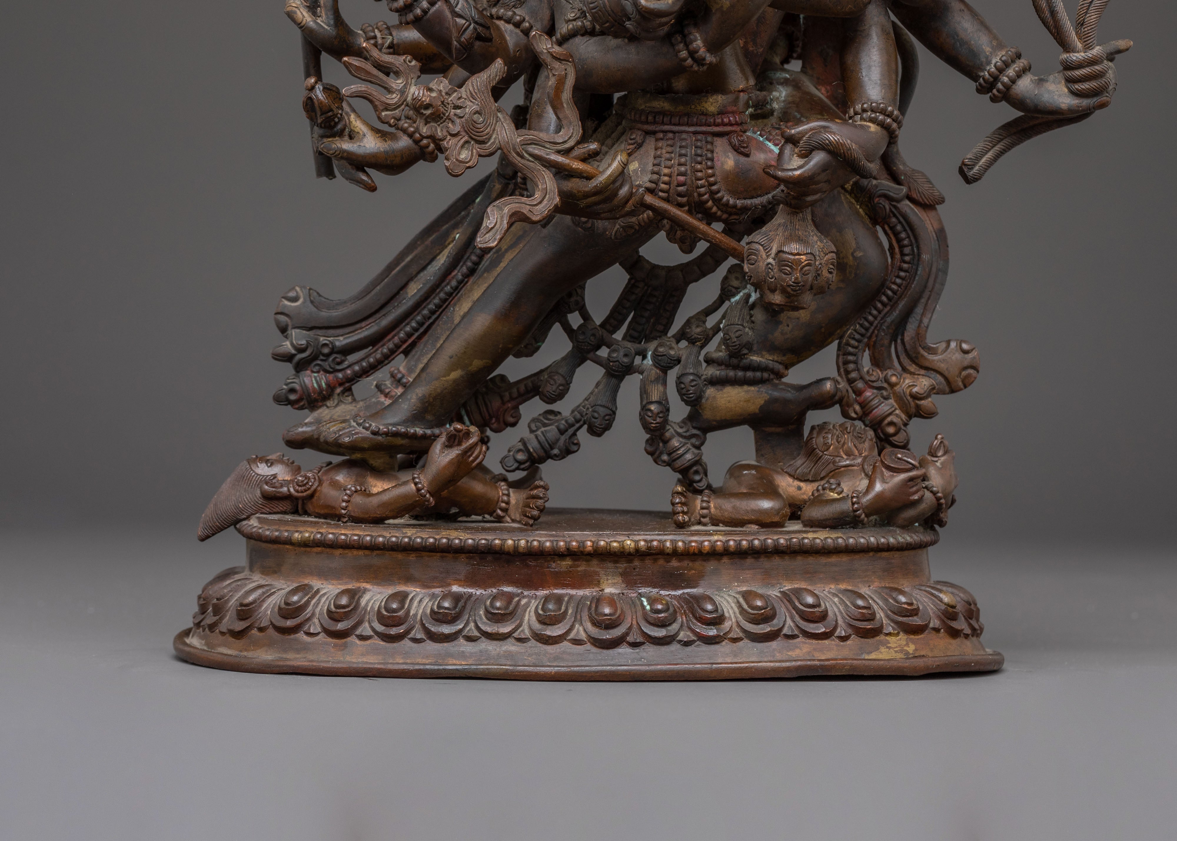 Oxidized Copper Chakrasamvara Statue | Antique Finish