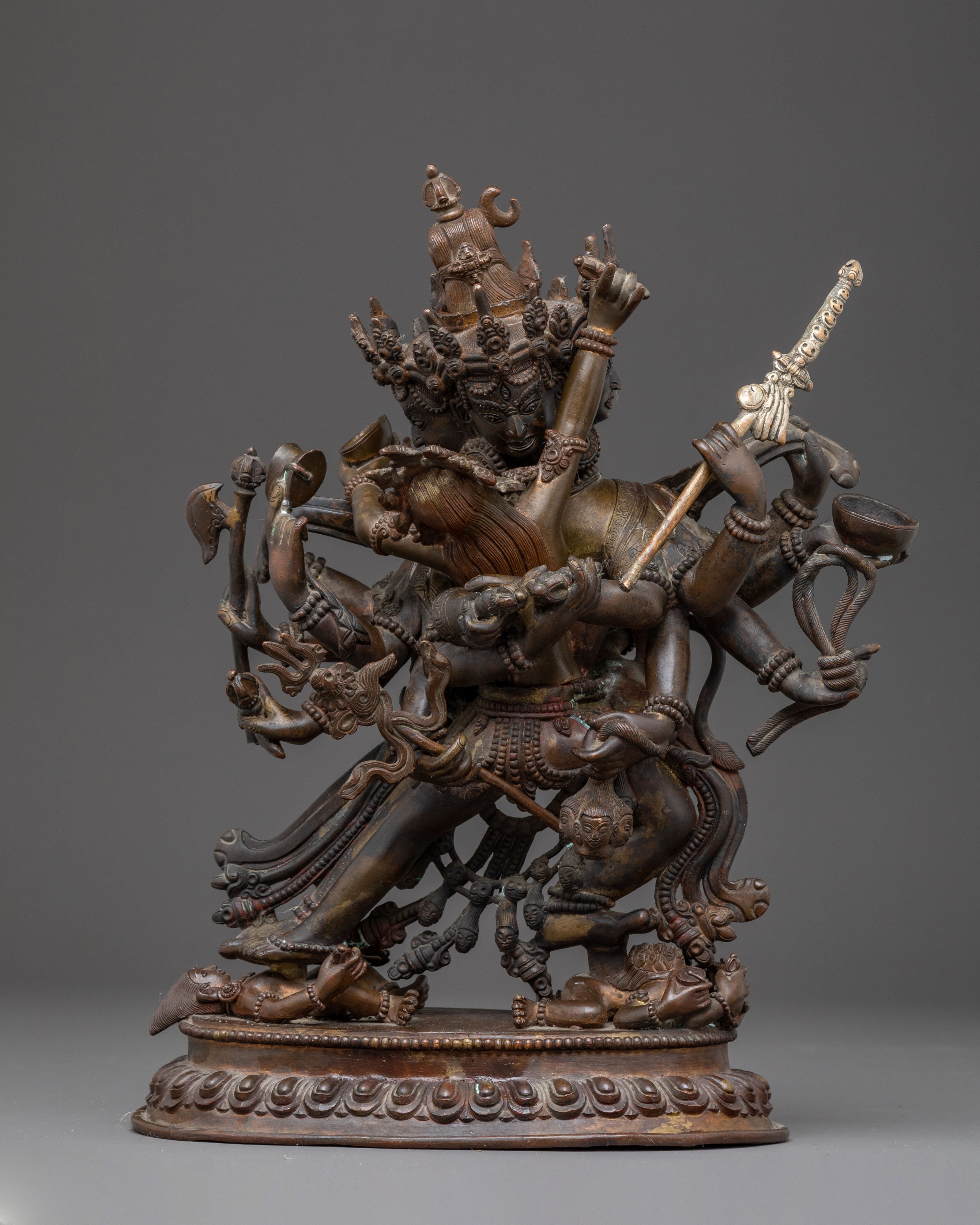 Oxidized Copper Chakrasamvara Statue | Antique Finish