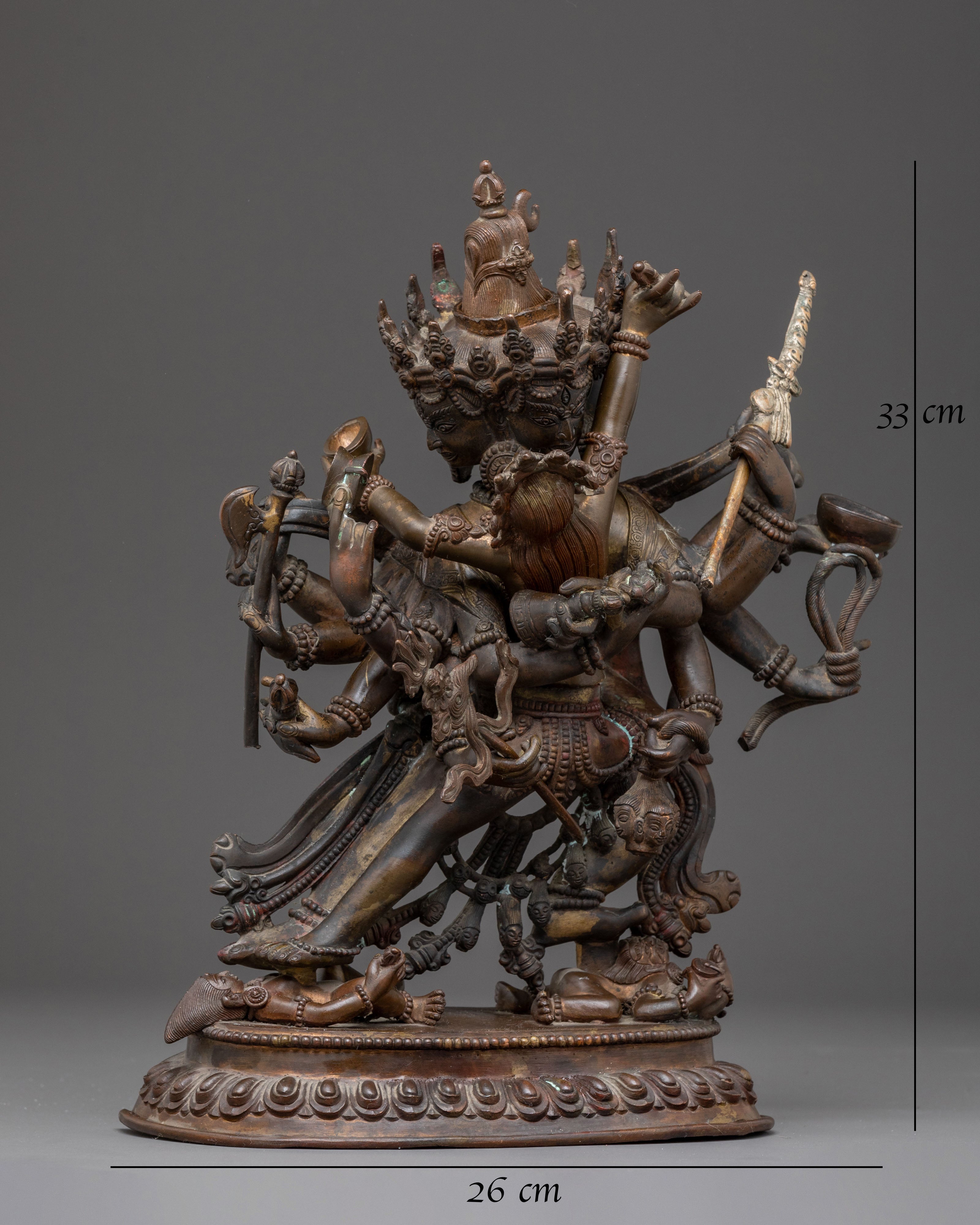 Oxidized Copper Chakrasamvara Statue | Antique Finish